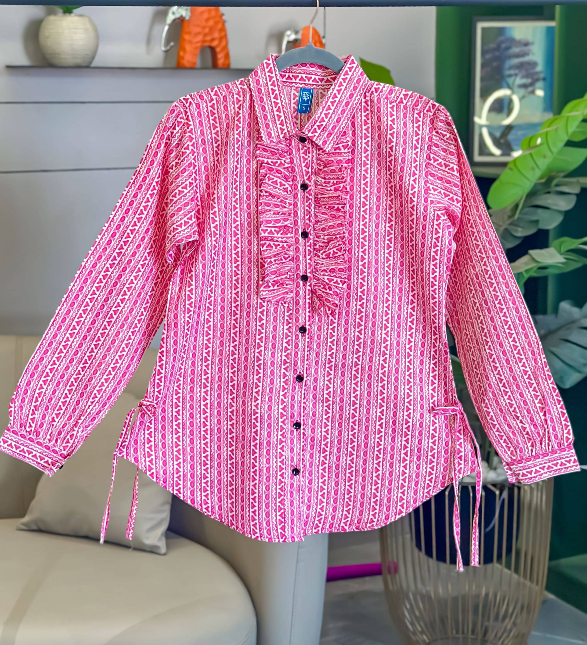 Sheetal associates Women Printed Cotton Shirt ( Pink )     			Sheetal associates Women Printed Cotton Shirt ( Pink )