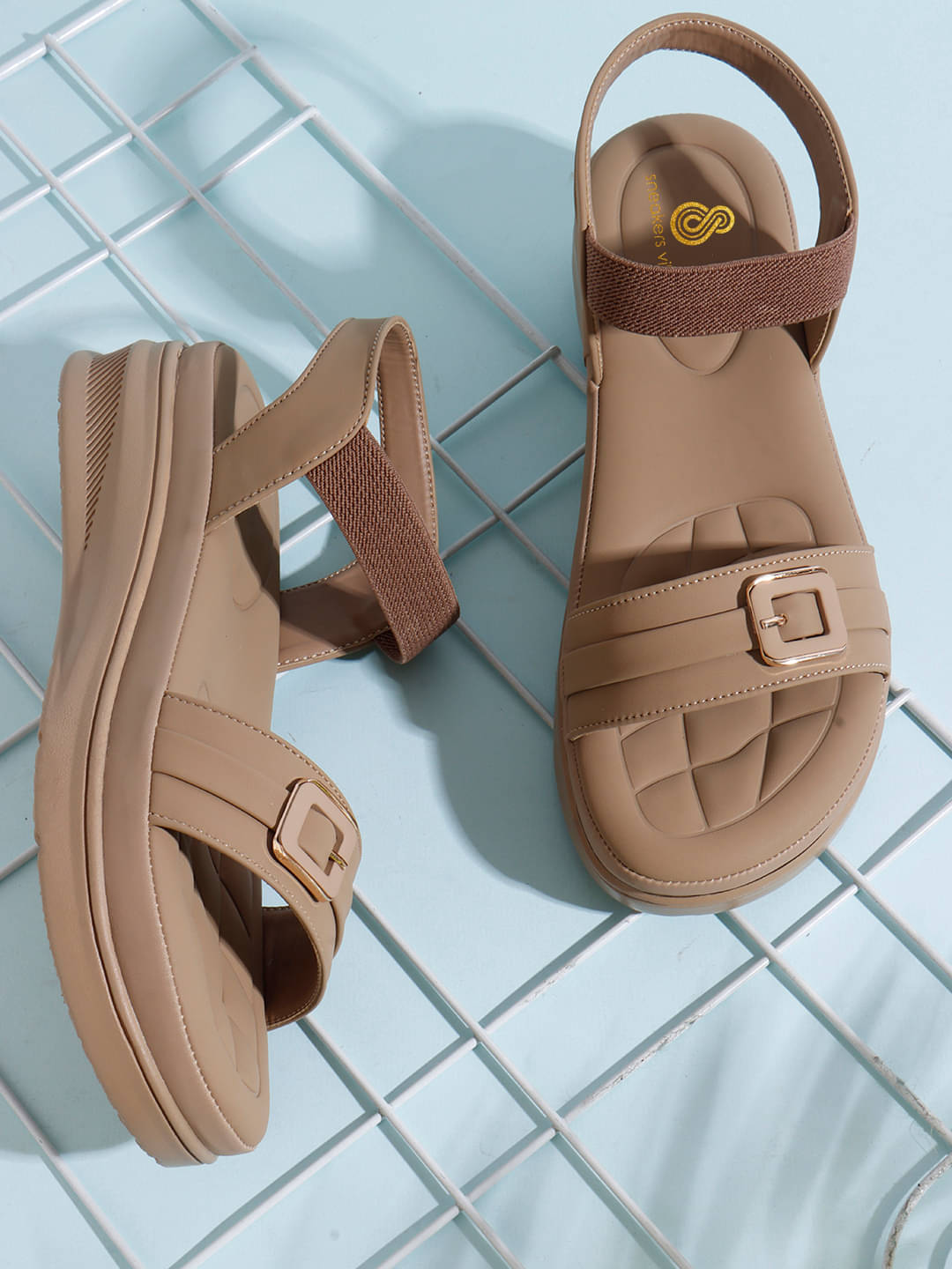 Sneakersvilla Beige Women's Sandal Heels Sneakersvilla Beige Women's Sandal Heels
