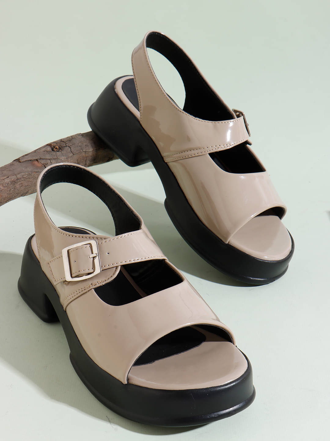     			Sneakersvilla Beige Women's Sandal Heels