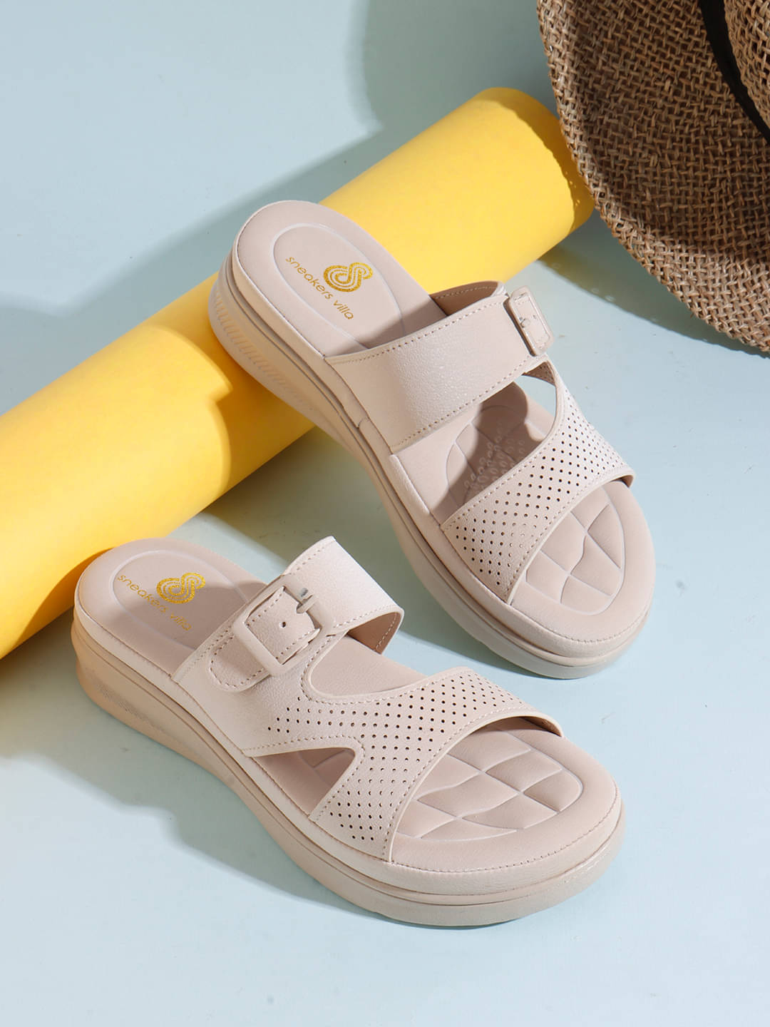 Sneakersvilla Cream Women's Sandal Heels Sneakersvilla Cream Women's Sandal Heels