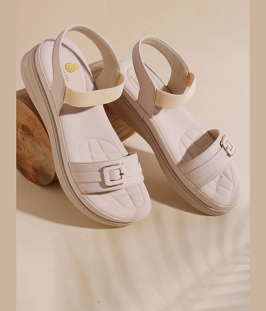 Sneakersvilla Cream Women's Sandal Heels - Heels | Buy online on ZillyBuy