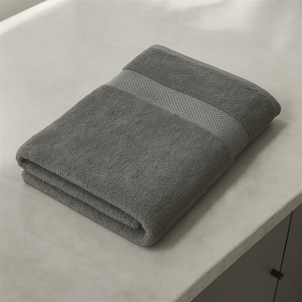     			TOMFERRY Pack of 1 Cotton 500 -GSM Bath Towel ( Light Grey )