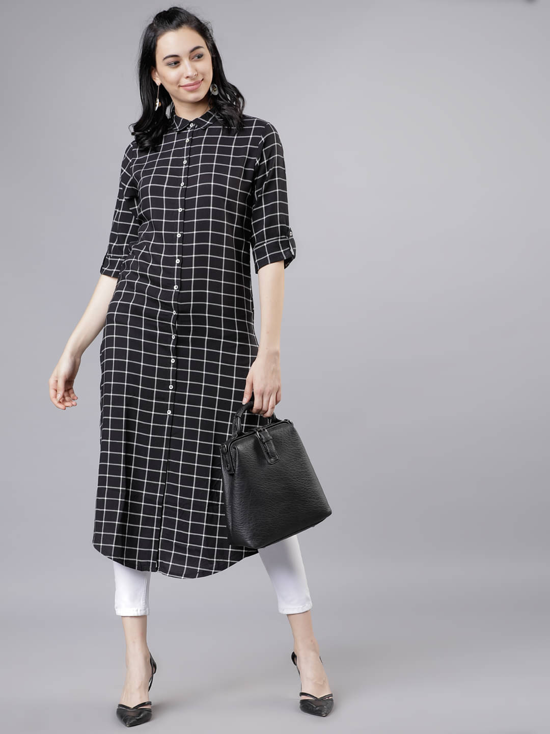 Vishudh Women Viscose Checks Straight Kurti ( Multicolor ) Vishudh Women Viscose Checks Straight Kurti ( Multicolor )