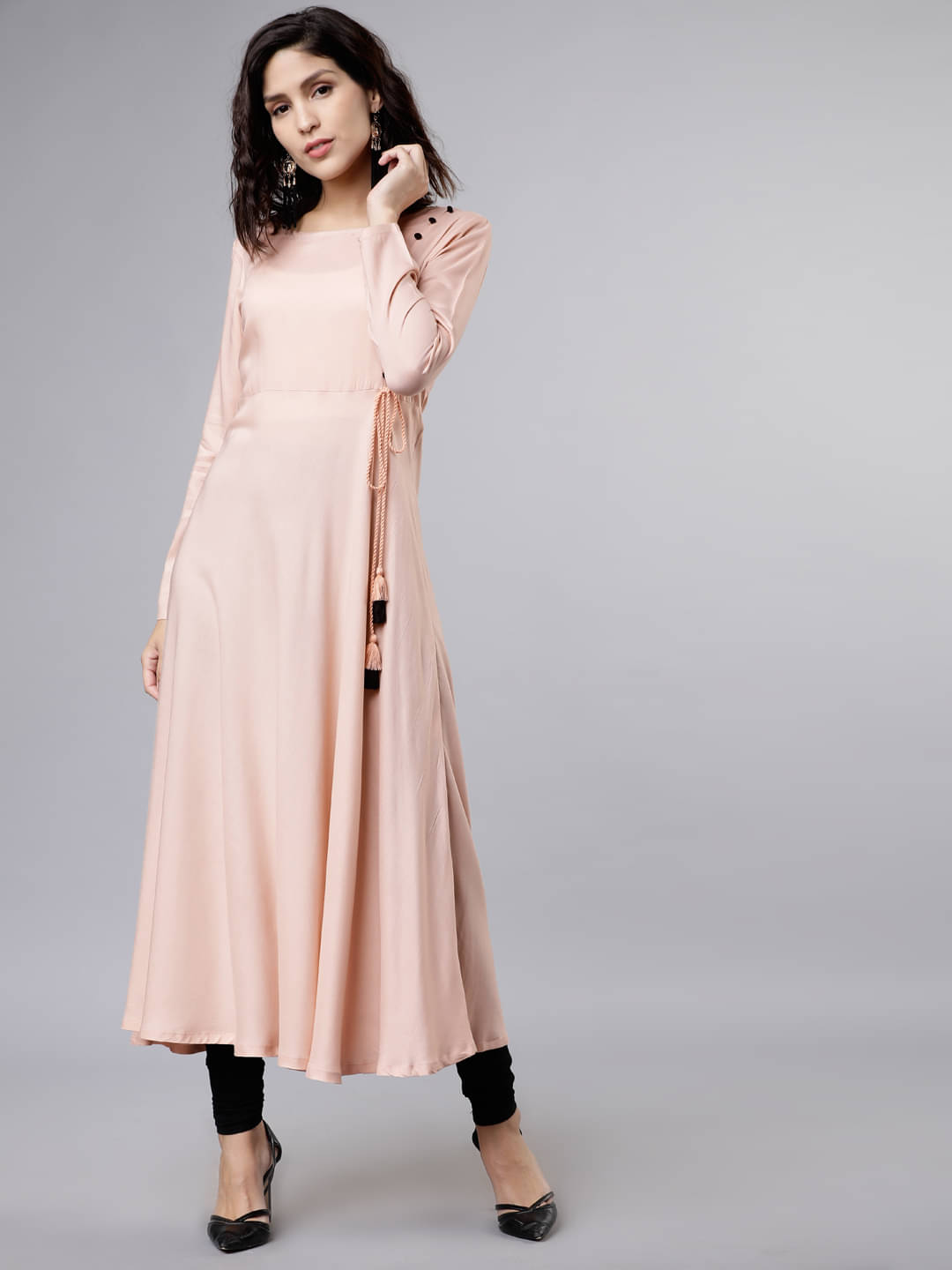 Vishudh Women Viscose Printed A-line Kurti ( Pink ) Vishudh Women Viscose Printed A-line Kurti ( Pink )