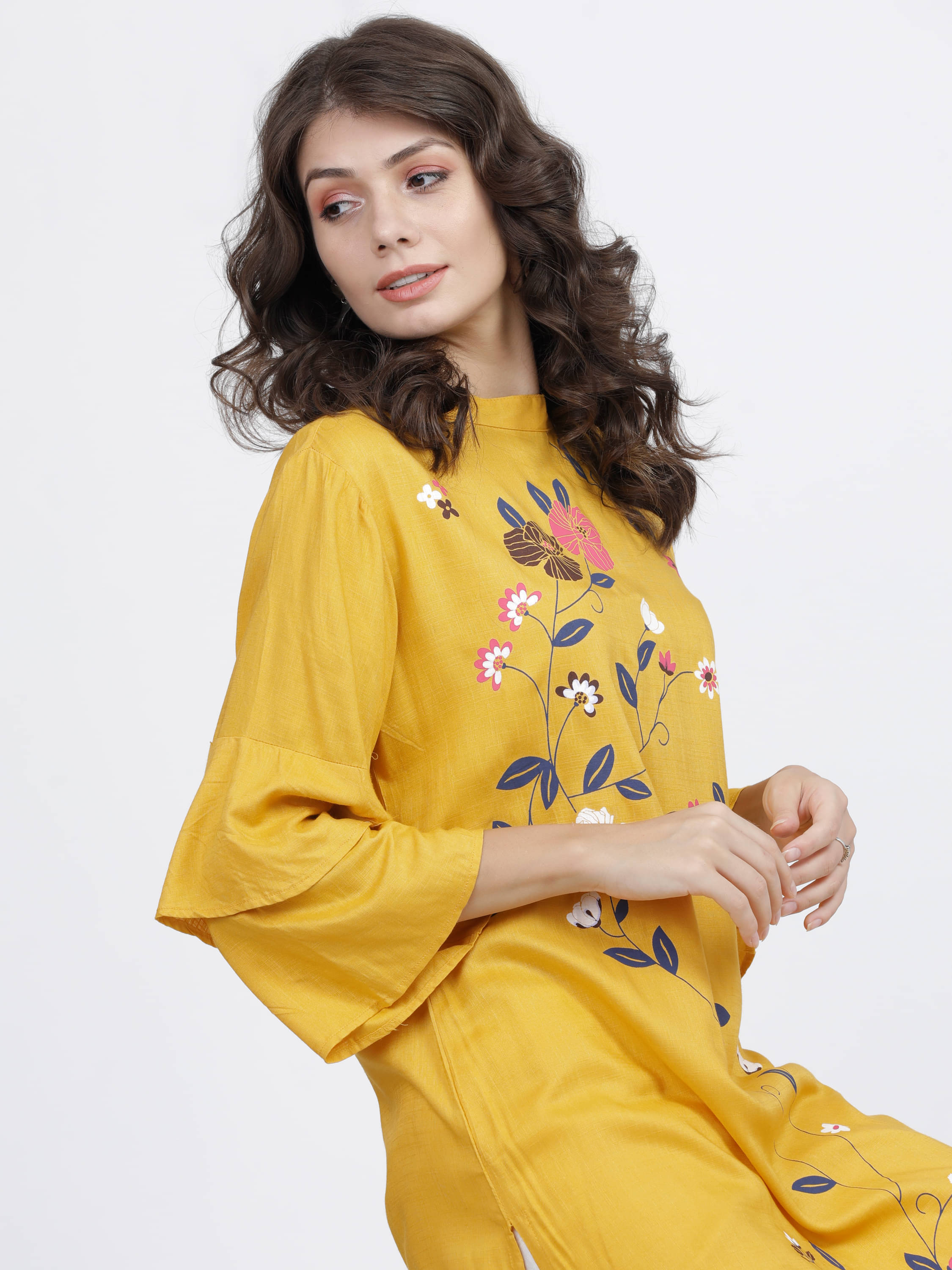 Vishudh Women Viscose Printed Straight Kurti ( Yellow ) Vishudh Women Viscose Printed Straight Kurti ( Yellow )