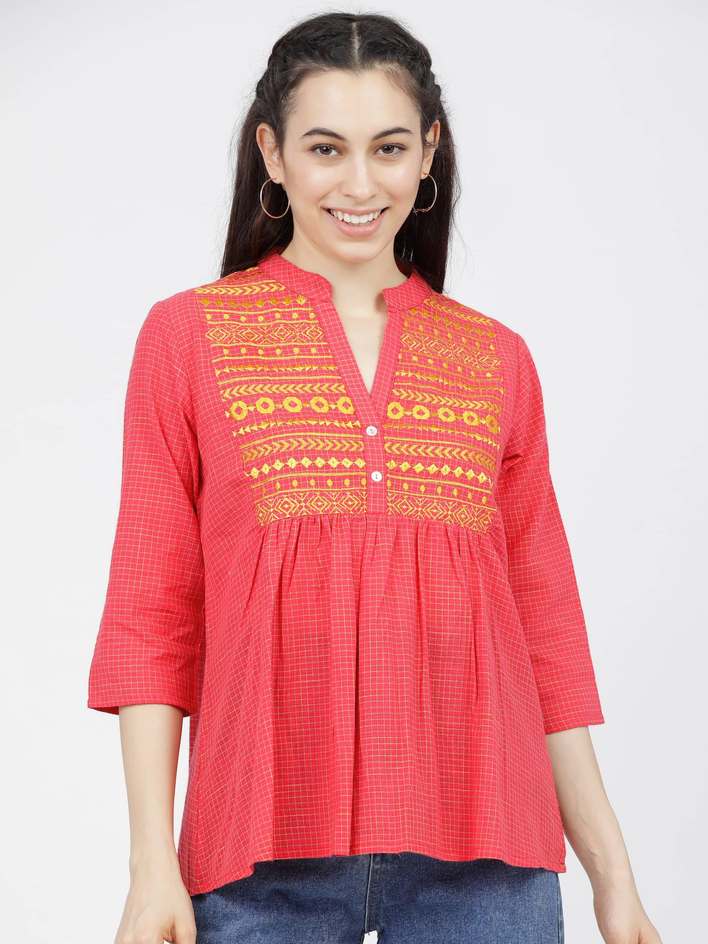 Vishudh Women's Cotton A-Line Top ( Multi Color ) Vishudh Women's Cotton A-Line Top ( Multi Color )
