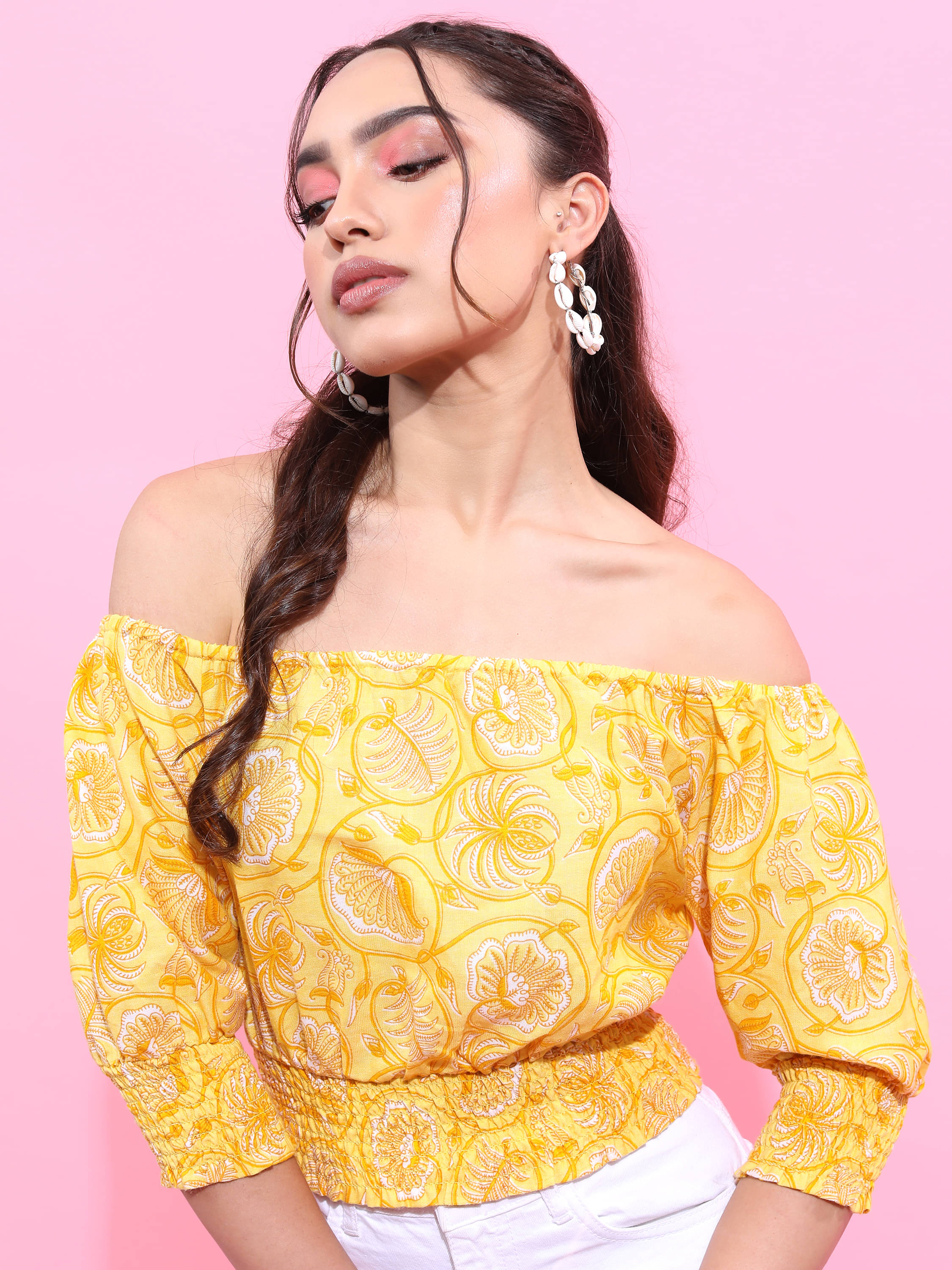     			Vishudh Women's Polyester Regular Top ( Yellow )