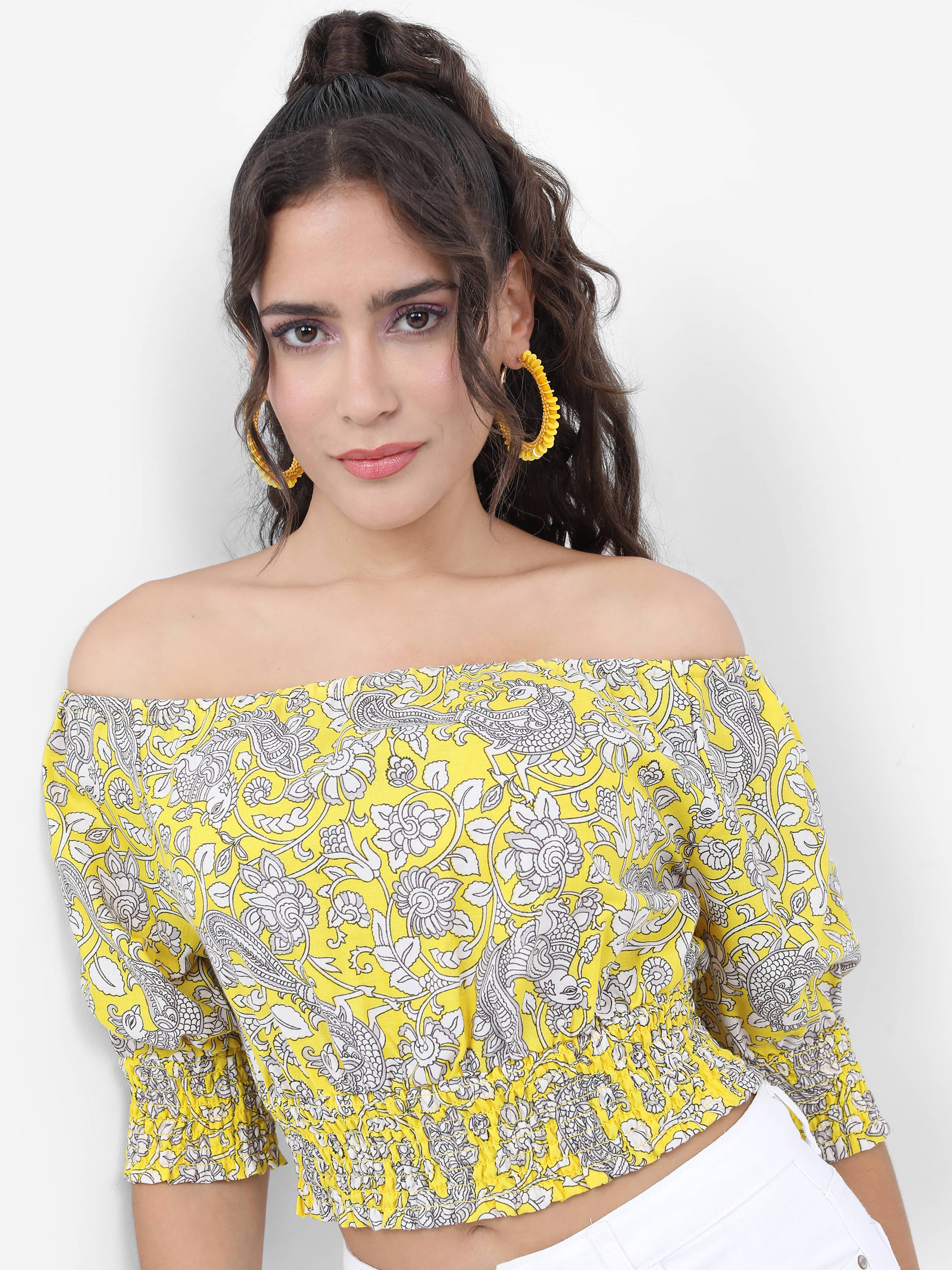     			Vishudh Women's Polyester Regular Top ( Yellow )
