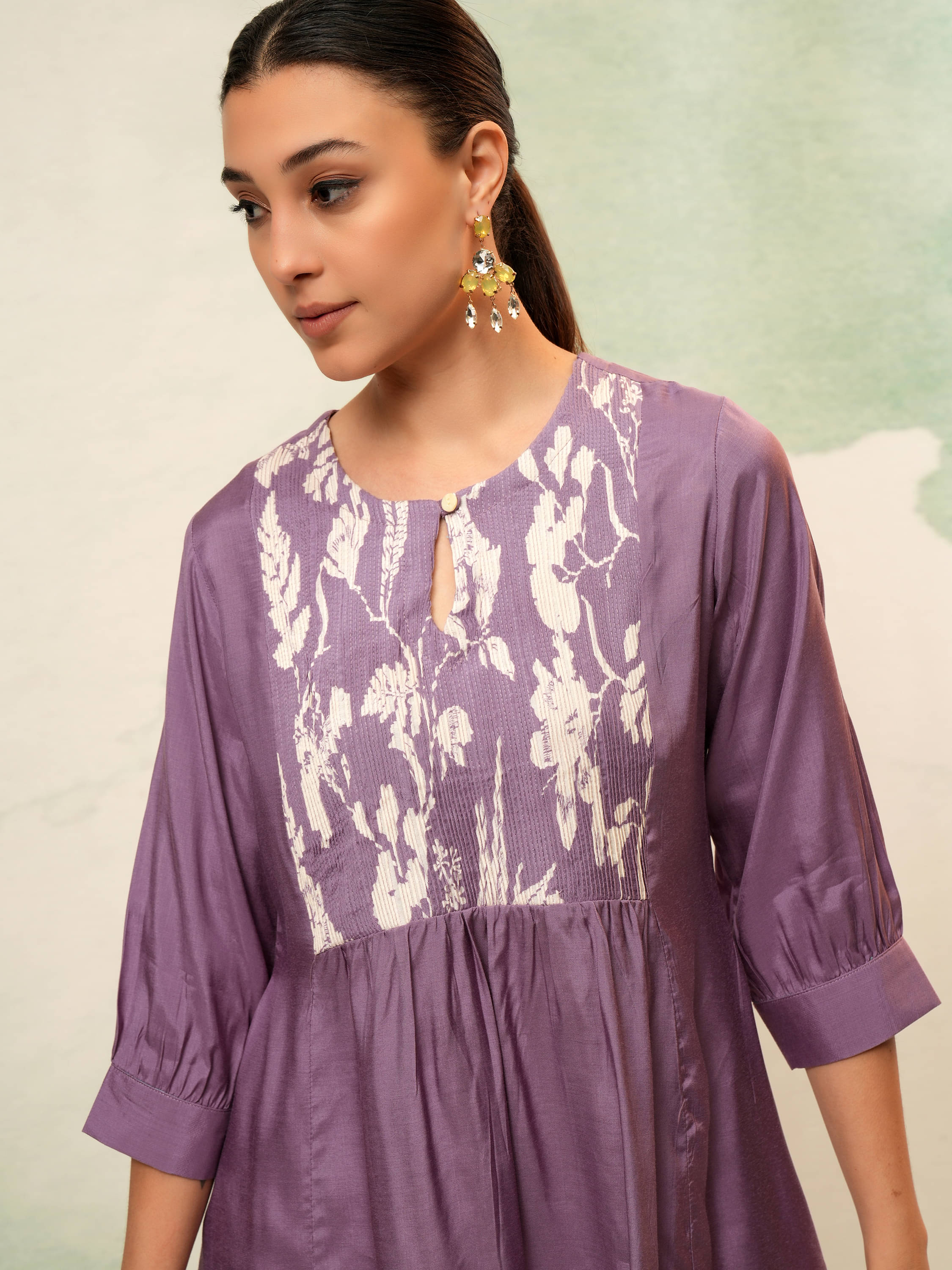 Vishudh Women's Viscose Peplum Top ( Purple ) Vishudh Women's Viscose Peplum Top ( Purple )