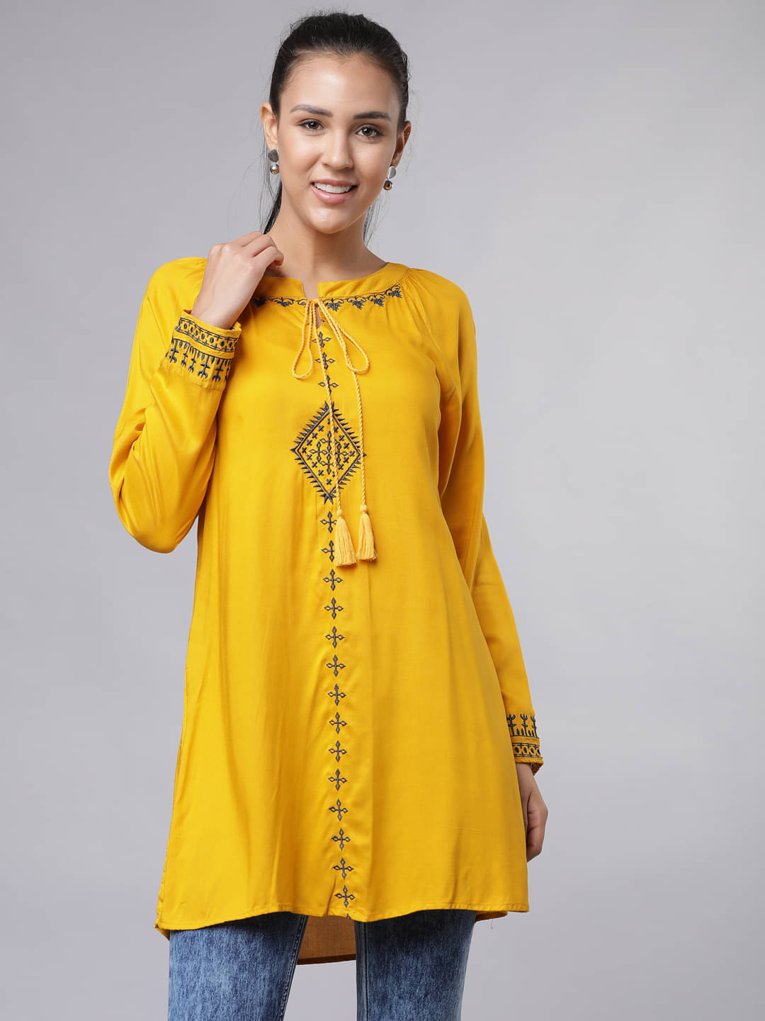 Vishudh Women's Viscose Regular Top ( Yellow ) Vishudh Women's Viscose Regular Top ( Yellow )