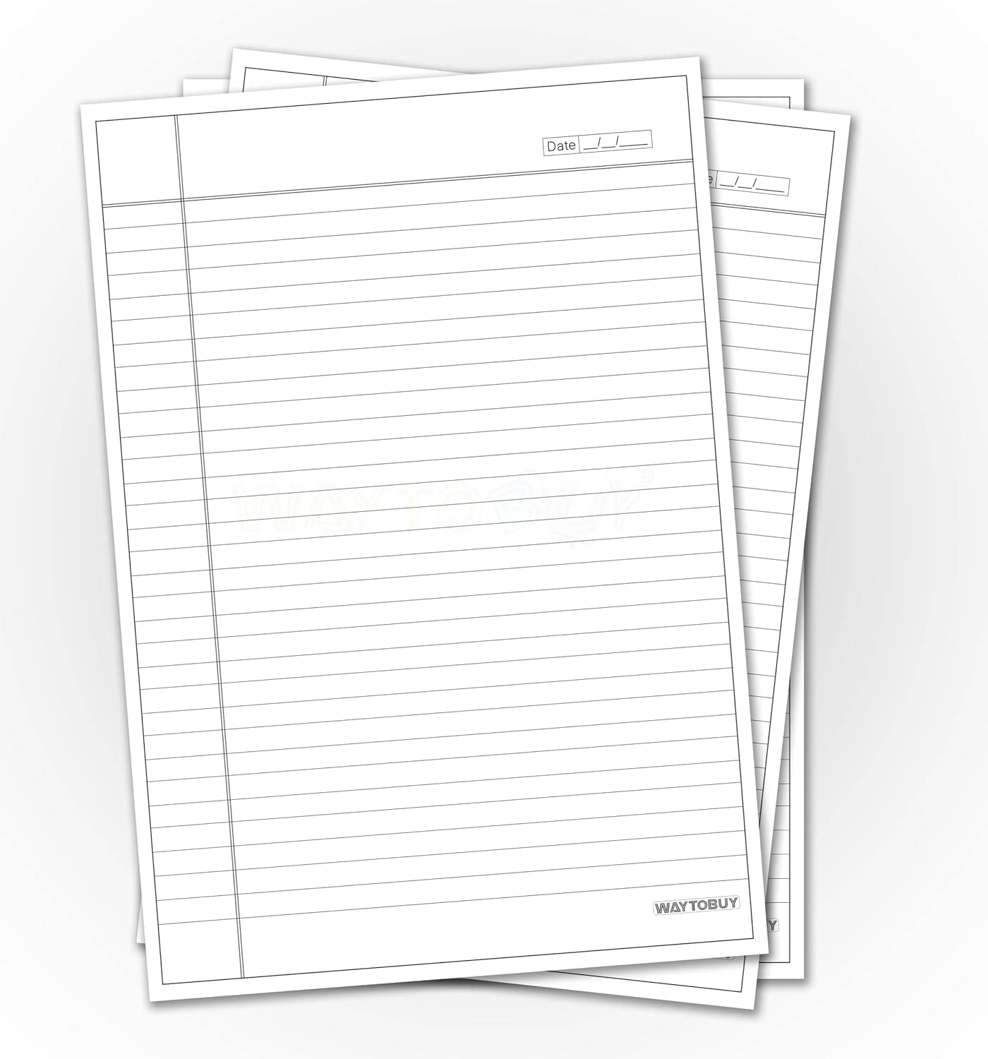     			WAYTOBUY Premium Thickness Assignment or Project Paper for Students (One Side Ruled, 40 Sheets, WUP01)