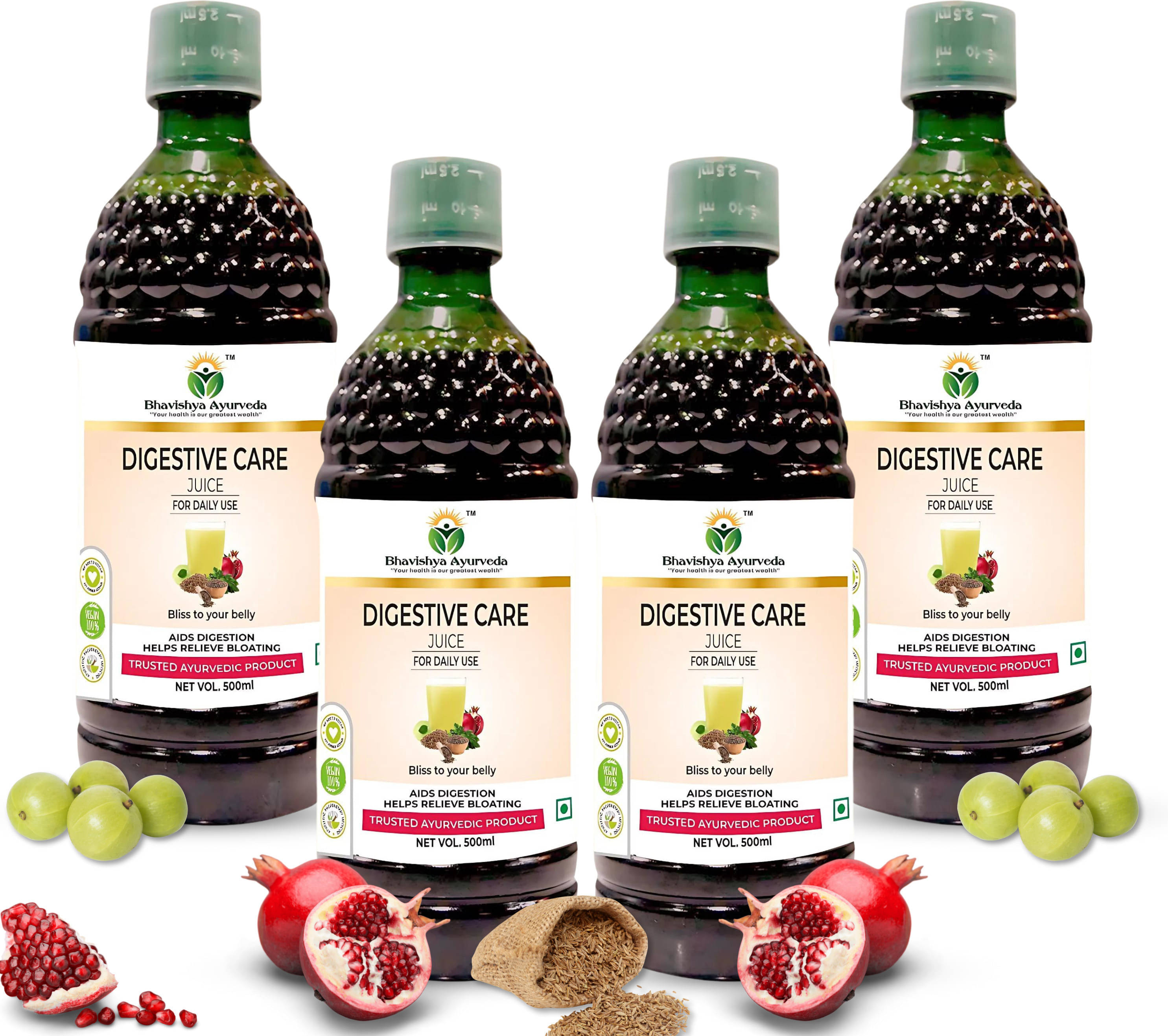 Bhavishya Ayurveda DigestiveCare Juice | Enriched with Amla,Ajwain,Anaardana,Jeera,BlackSalt 500ml (Pack of 4) Bhavishya Ayurveda DigestiveCare Juice | Enriched with Amla,Ajwain,Anaardana,Jeera,BlackSalt 500ml (Pack of 4)