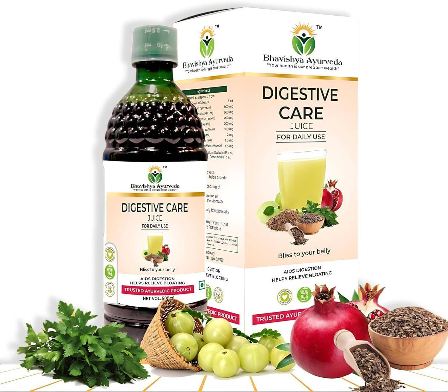 Bhavishya Ayurveda DigestiveCare Juice | Enriched with Amla,Ajwain,Anaardana,Jeera,BlackSalt 500ml (Pack of 3) Bhavishya Ayurveda DigestiveCare Juice | Enriched with Amla,Ajwain,Anaardana,Jeera,BlackSalt 500ml (Pack of 3)