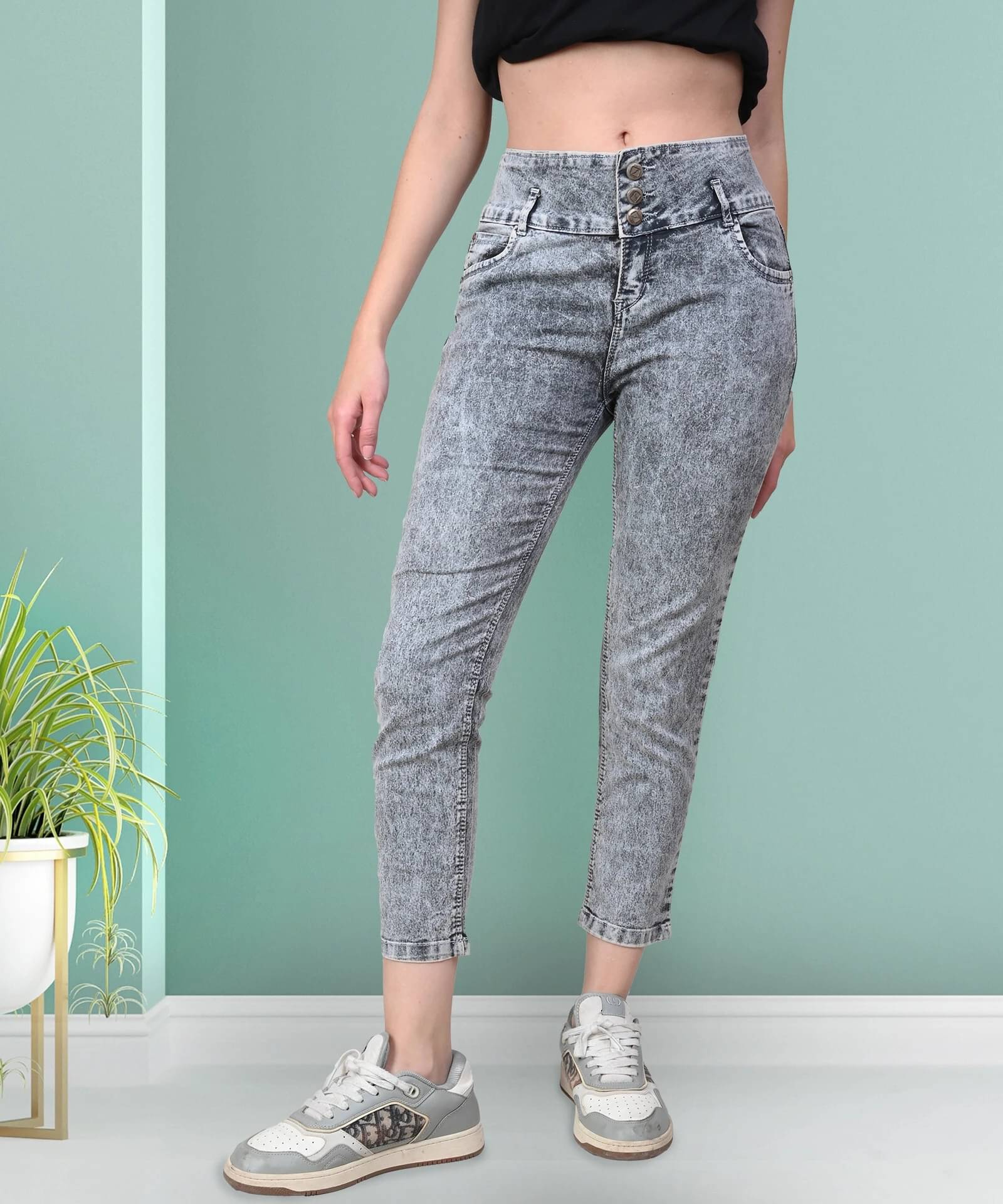     			Coutume Collections Women's Bootcut High-Rise Jeans ( Grey )