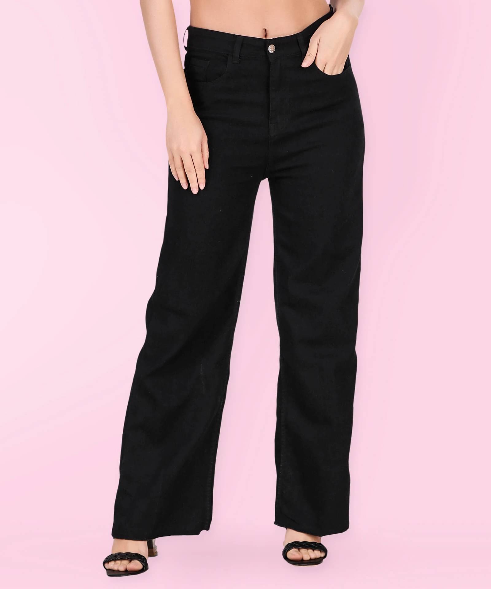     			Coutume Collections Women's Flared Mid-Rise Jeans ( Black )