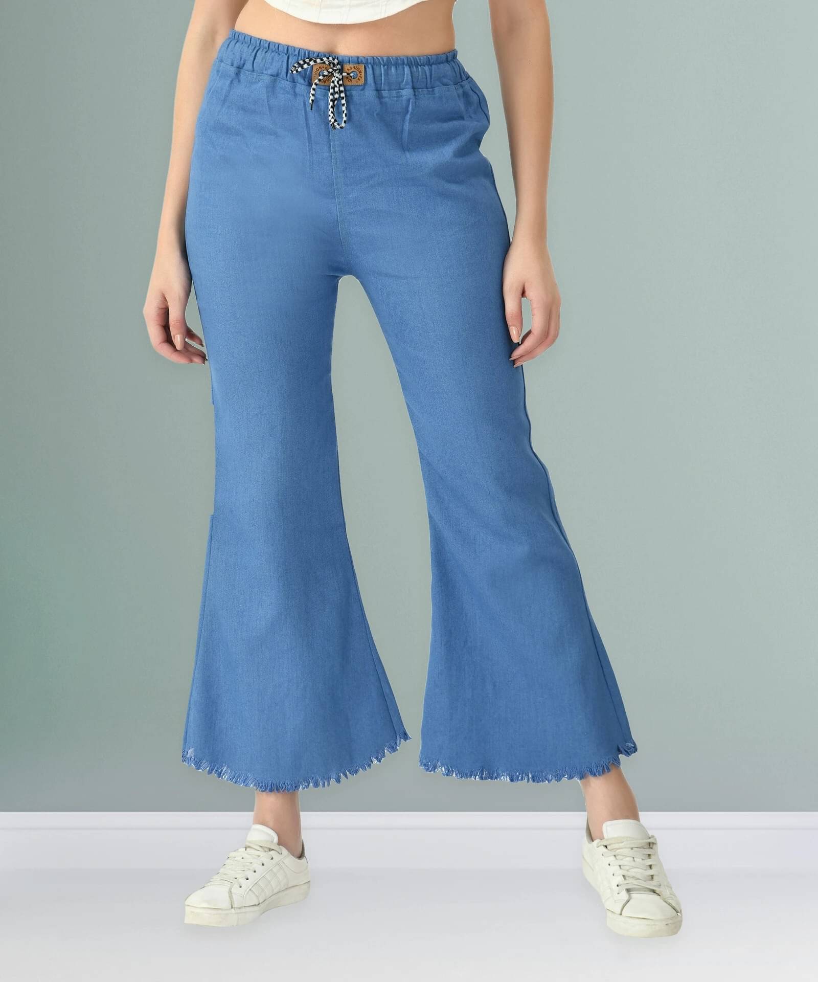     			Coutume Collections Women's Flared Mid-Rise Jeans ( Blue )