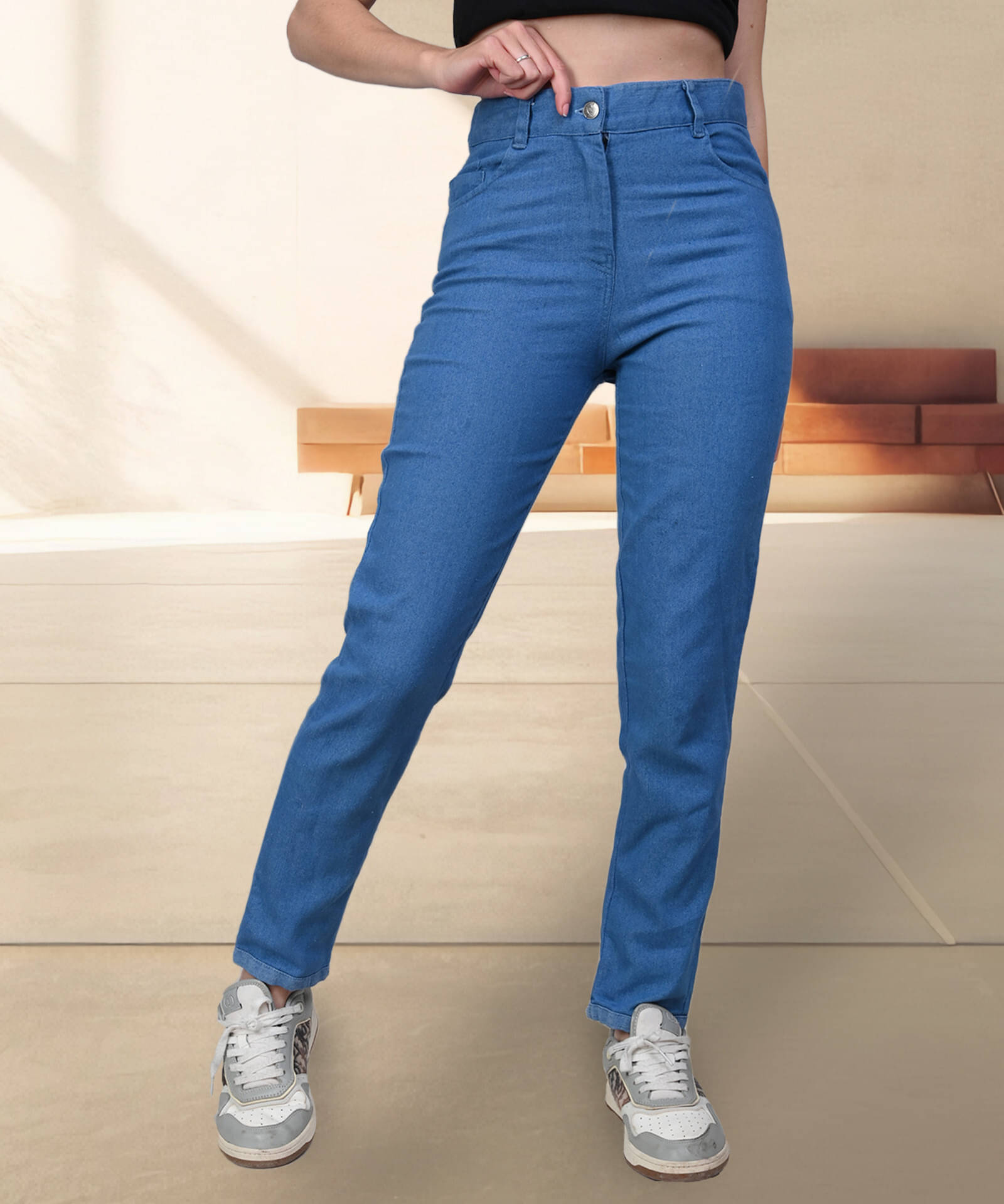     			Coutume Collections Women's Regular Fit High-Rise Jeans ( Blue )