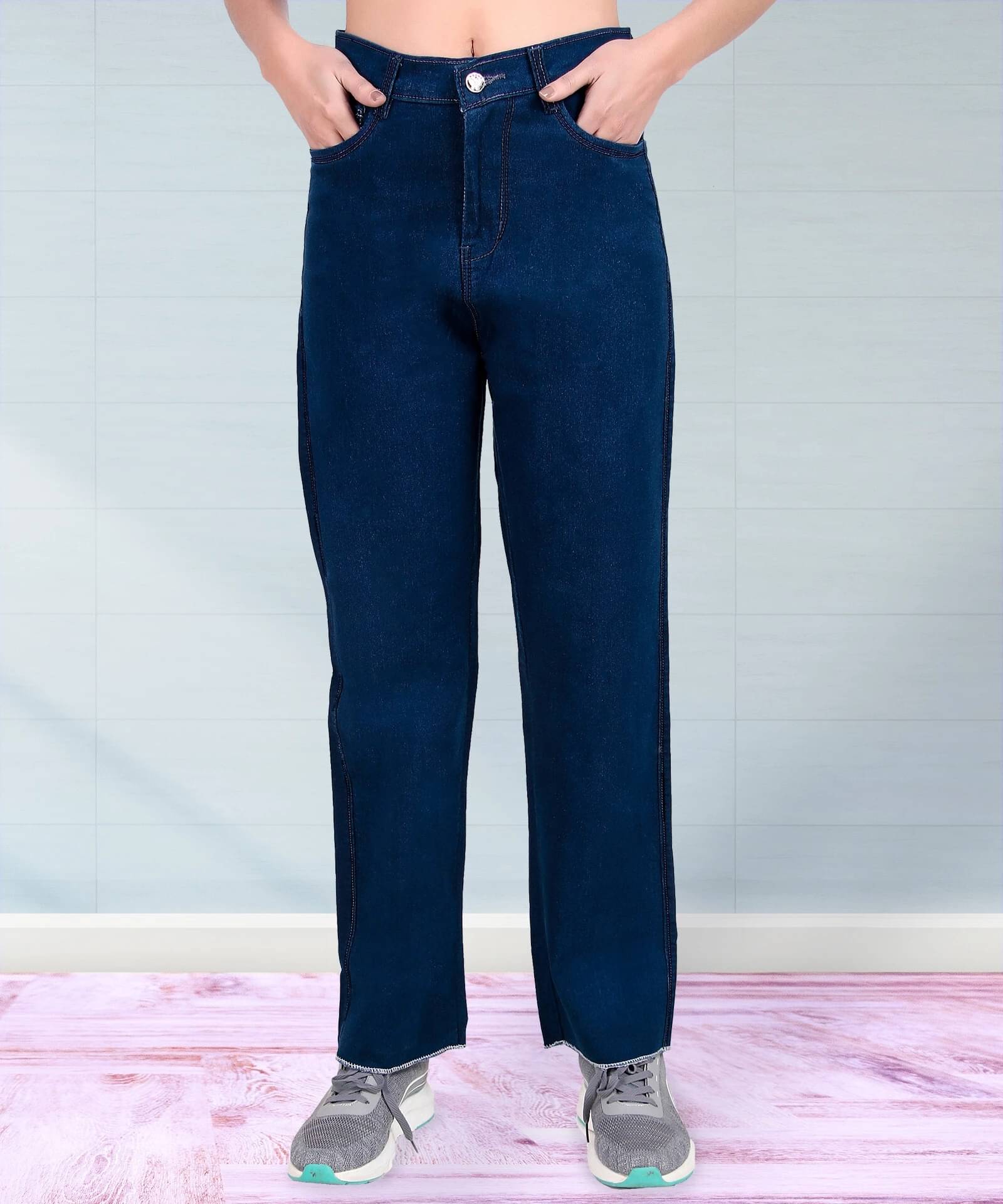     			Coutume Collections Women's Relaxed Fit Mid-Rise Jeans ( Blue )