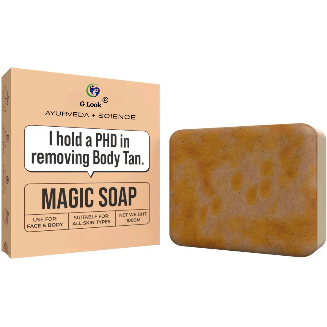     			G Look Skin Whitening Magic Soap SandalWood & Saffron DeTan Soap for All Skin Type ( Pack of 1 )
