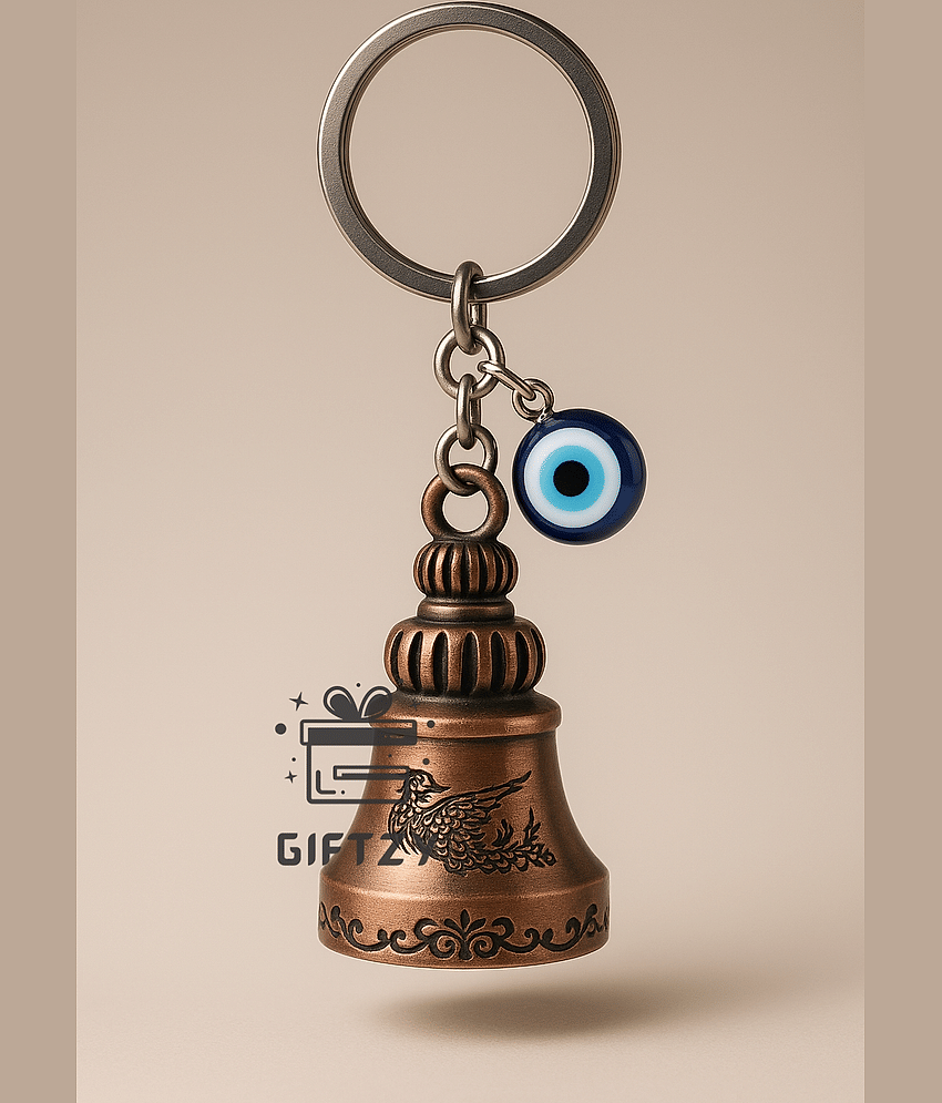 Guardian Bell Keychain with Evil Eye Red Finish Protection Bell, Lucky Spiritual Ghanti Keyring for Riders, Bike Keychain for Men & Women, Car Keys, Home Keys & Gifting Accessory - Stationery | Buy online on ZillyBuy