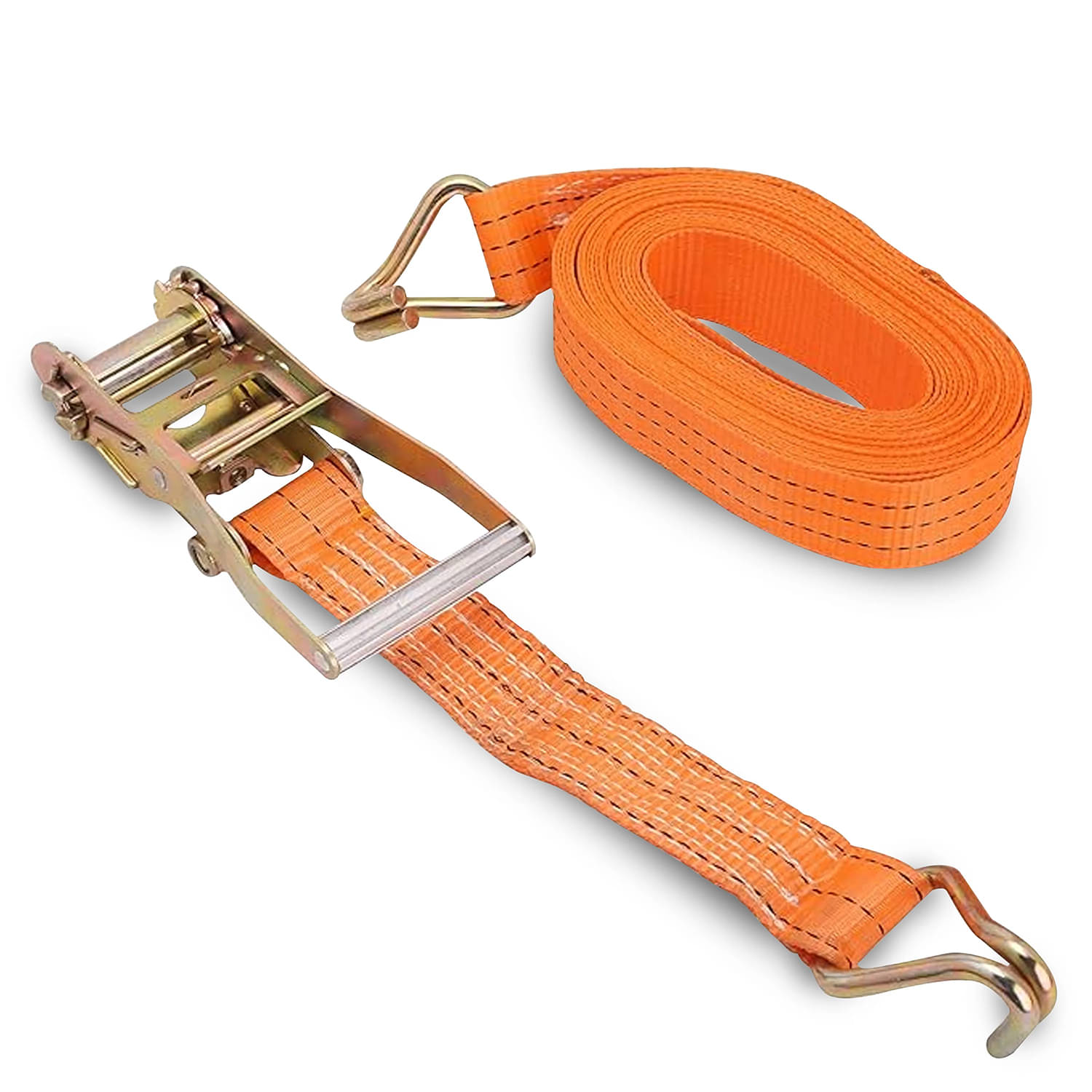     			LXMI Robustt Lashing Belt - Pack of 1 Heavy Duty Ratchet Belt 50mm x 10mtrs Material Double J Hooks Luggage Straps Wear and Tear Resistant