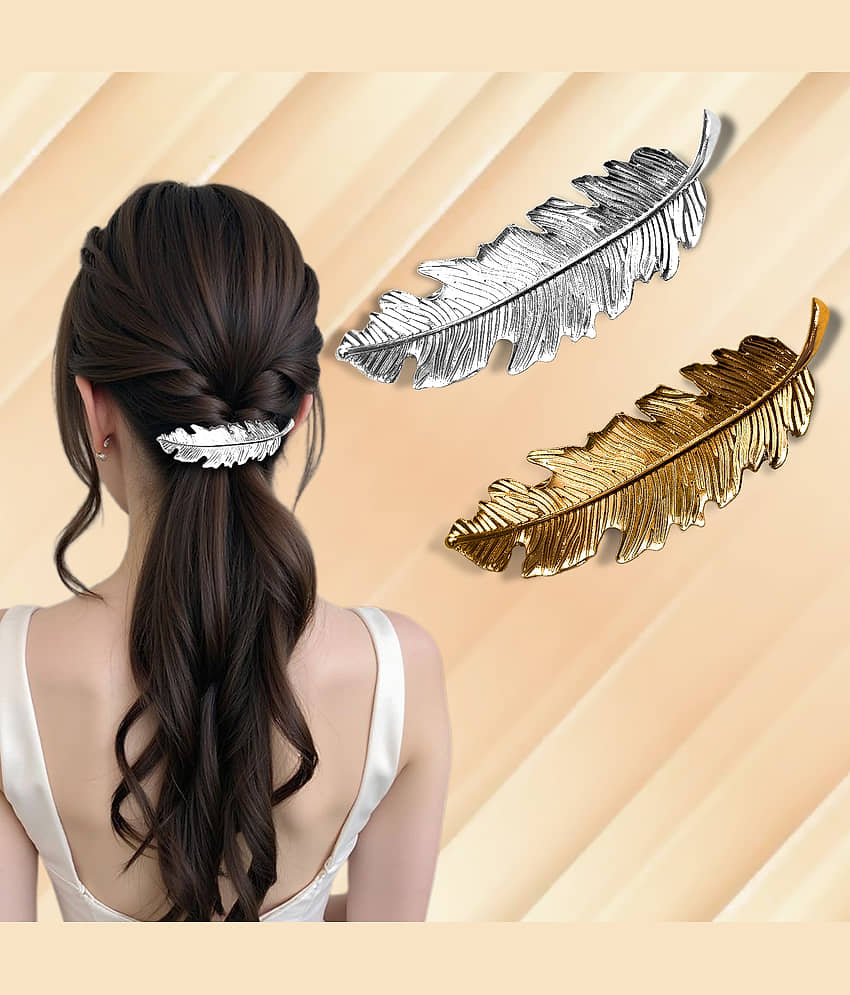 LYKAA Gold,Silver Hair Clip ( Pack of 2 ) - Jewellery Sets | Buy online on ZillyBuy