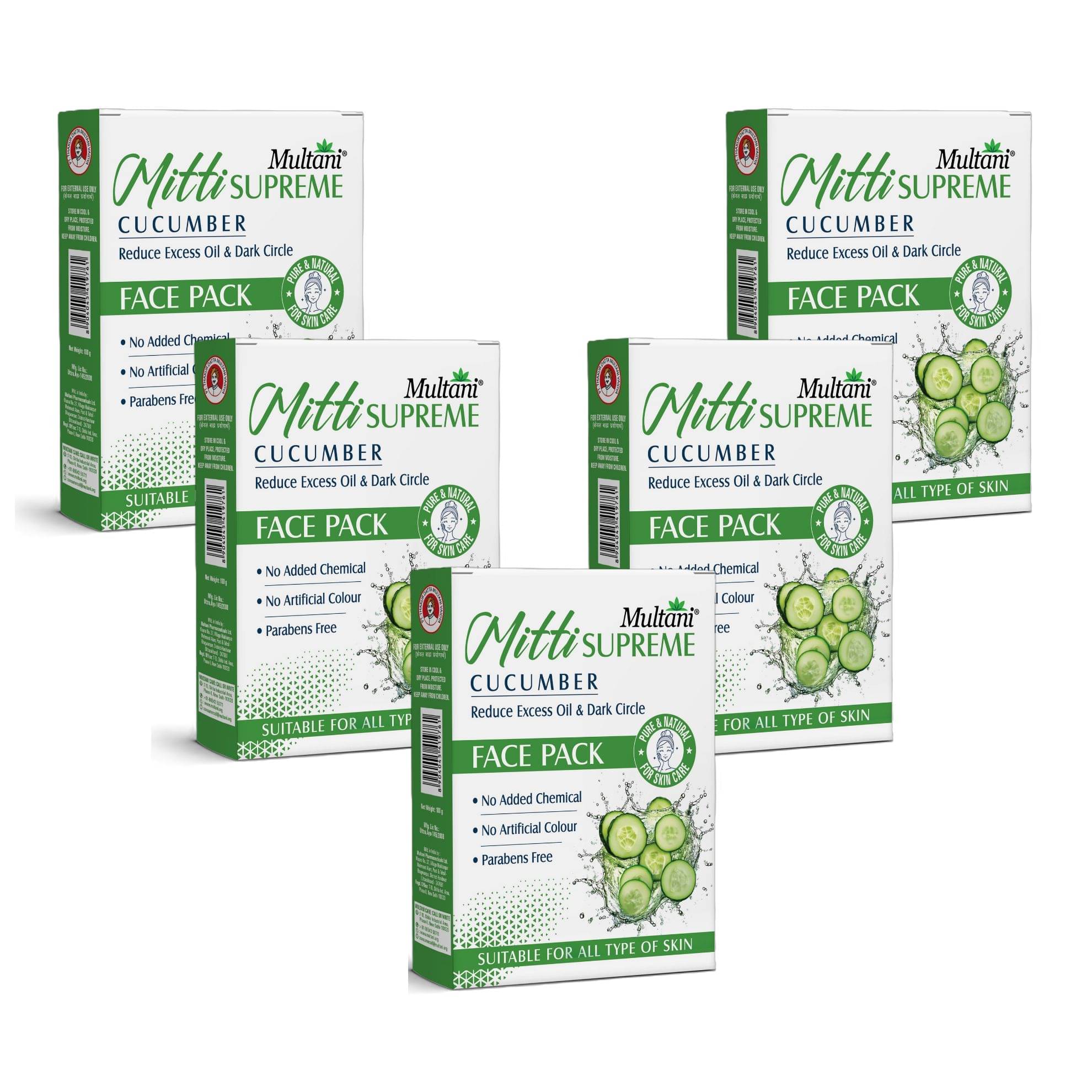 Multani Mitti Supreme Cucumber Powder 100 gm Pack Of 5 Multani Mitti Supreme Cucumber Powder 100 gm Pack Of 5
