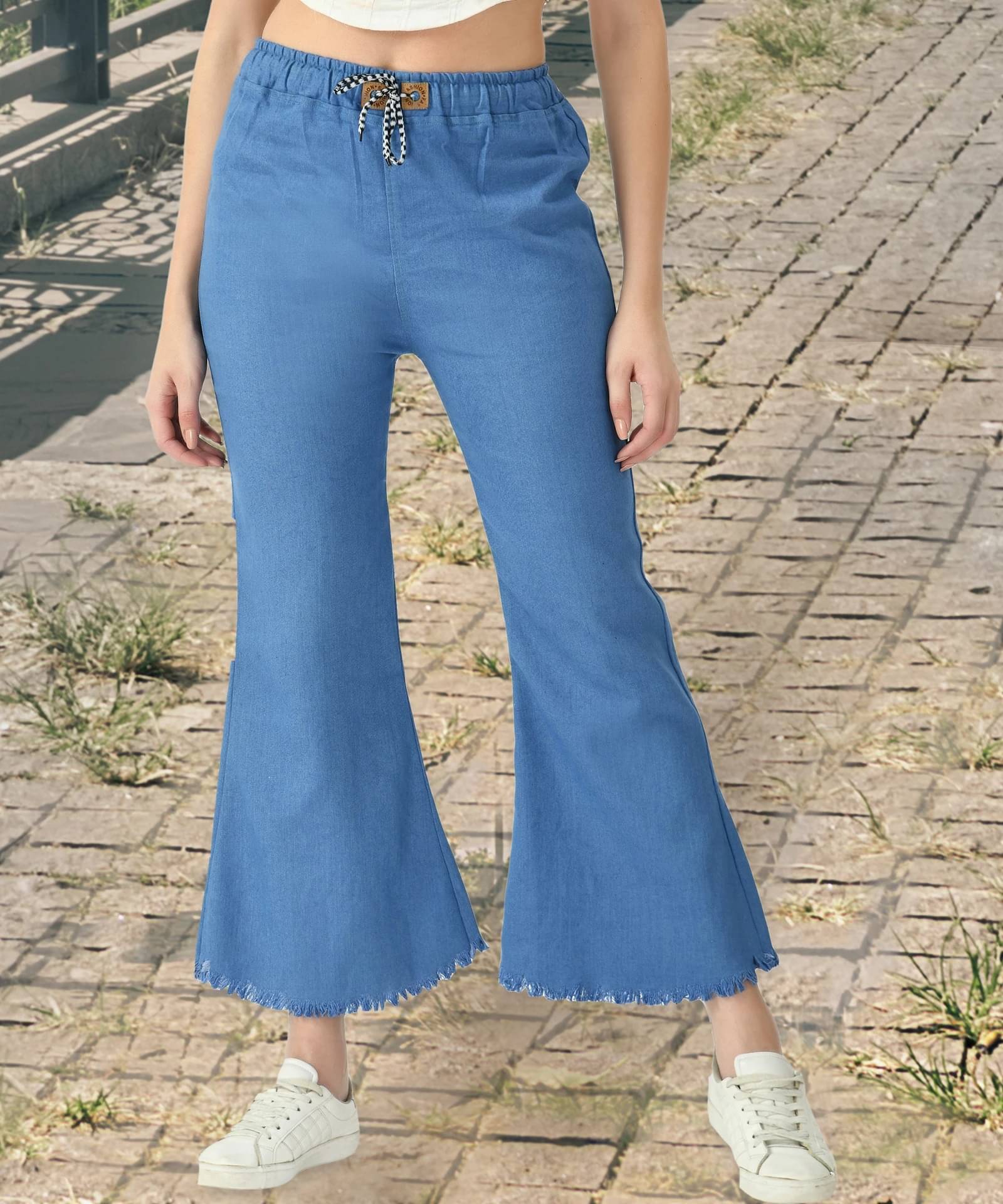     			NEUNK Women's Flared Mid-Rise Jeans ( Blue )