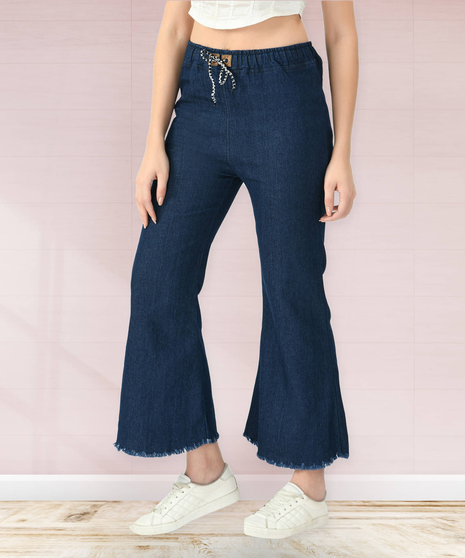     			NEUNK Women's Flared Mid-Rise Jeans ( Dark Blue )