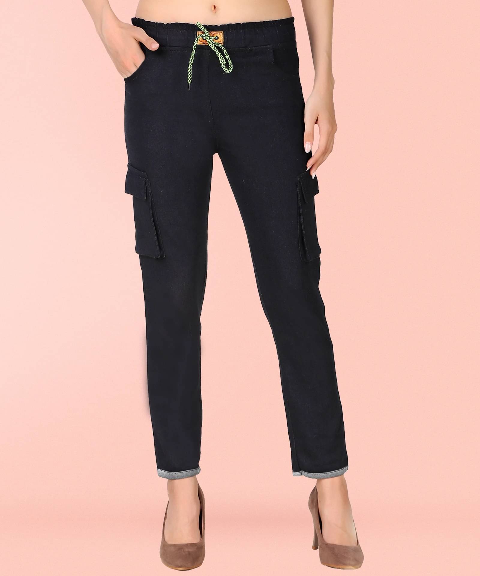     			NEUNK Women's Jogger Mid-Rise Jeans ( Black )