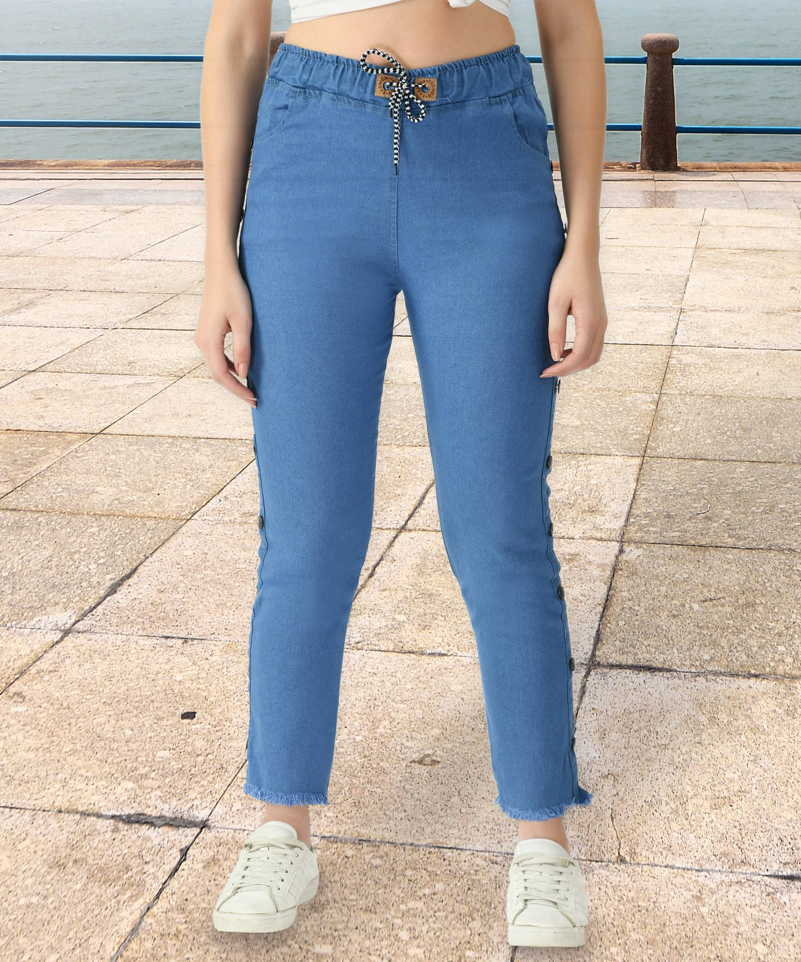     			NEUNK Women's Jogger Mid-Rise Jeans ( Blue )