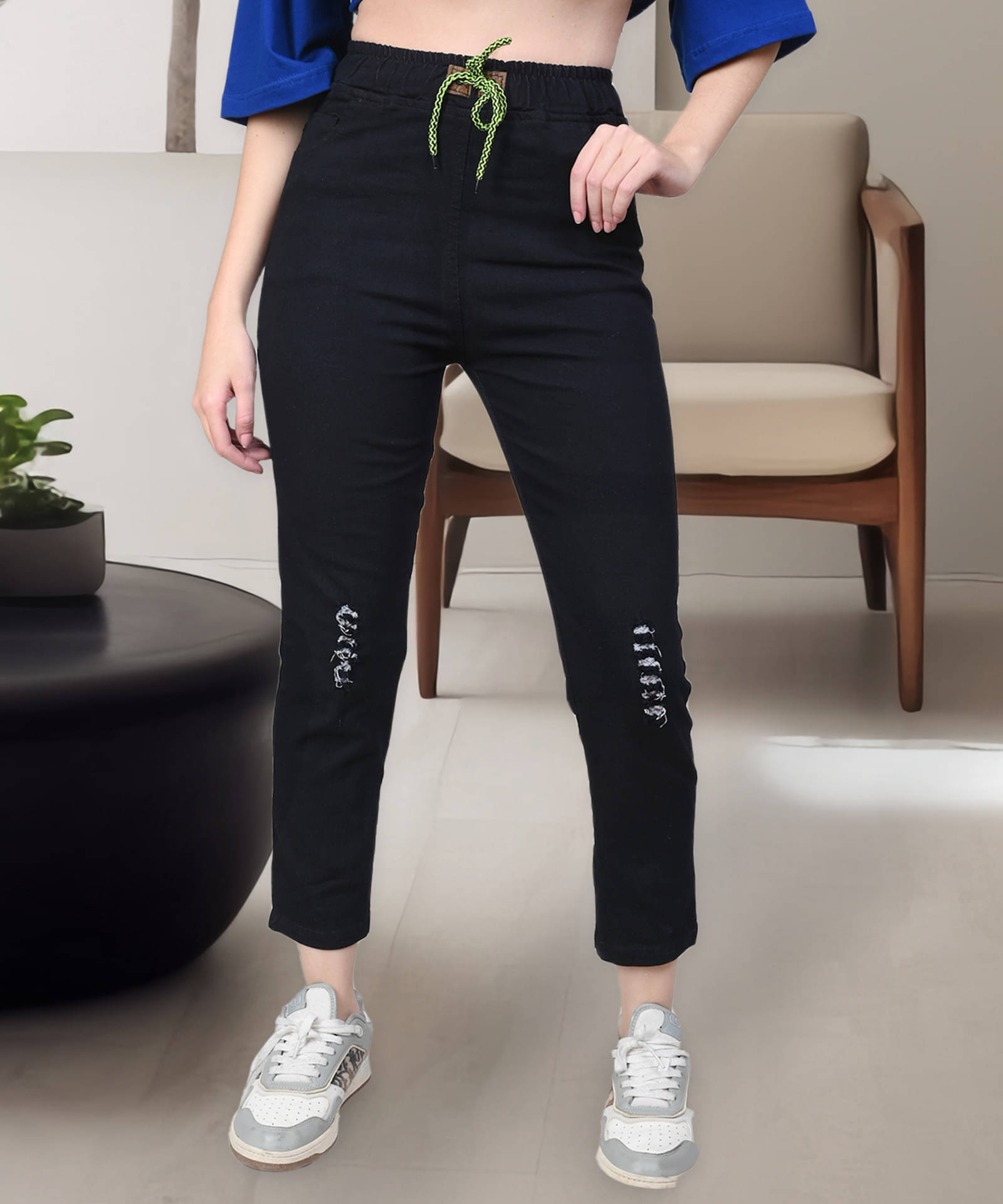     			NEUNK Women's Jogger Mid-Rise Jeans ( Blue )