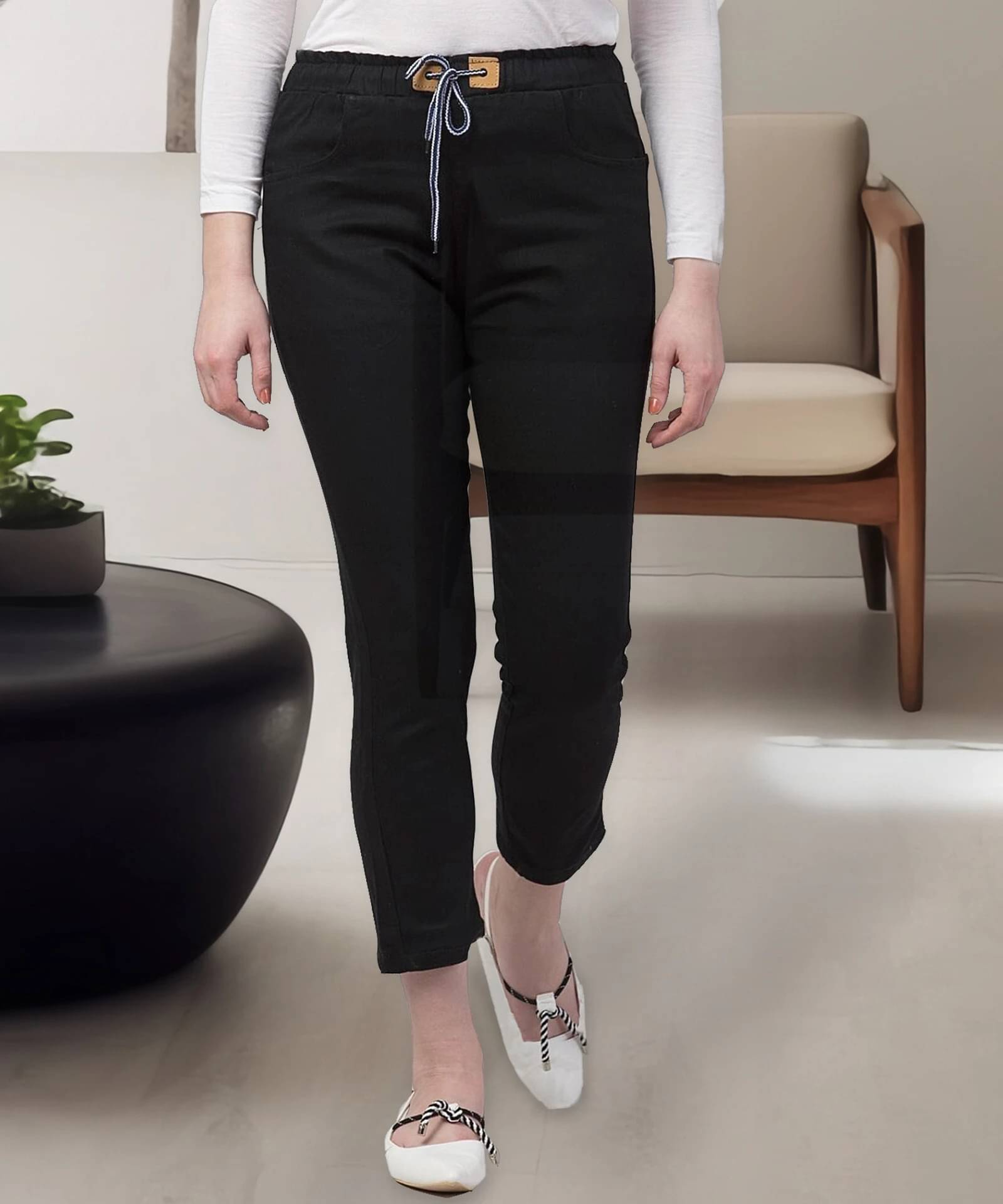     			NEUNK Women's Jogger Mid-Rise Jeans ( Black )