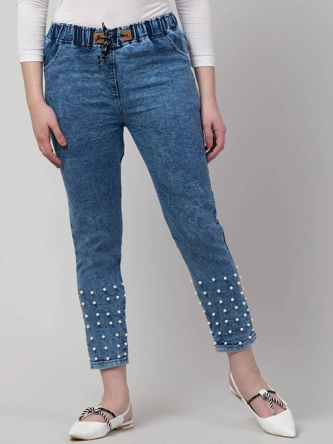     			NEUNK Women's Jogger Mid-Rise Jeans ( Blue )