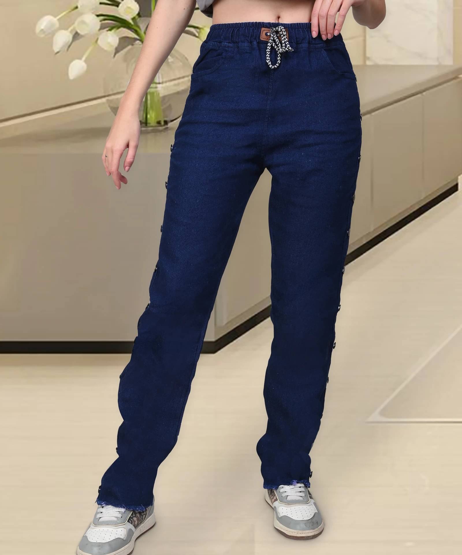    			NEUNK Women's Regular Fit Mid-Rise Jeans ( Dark Blue )