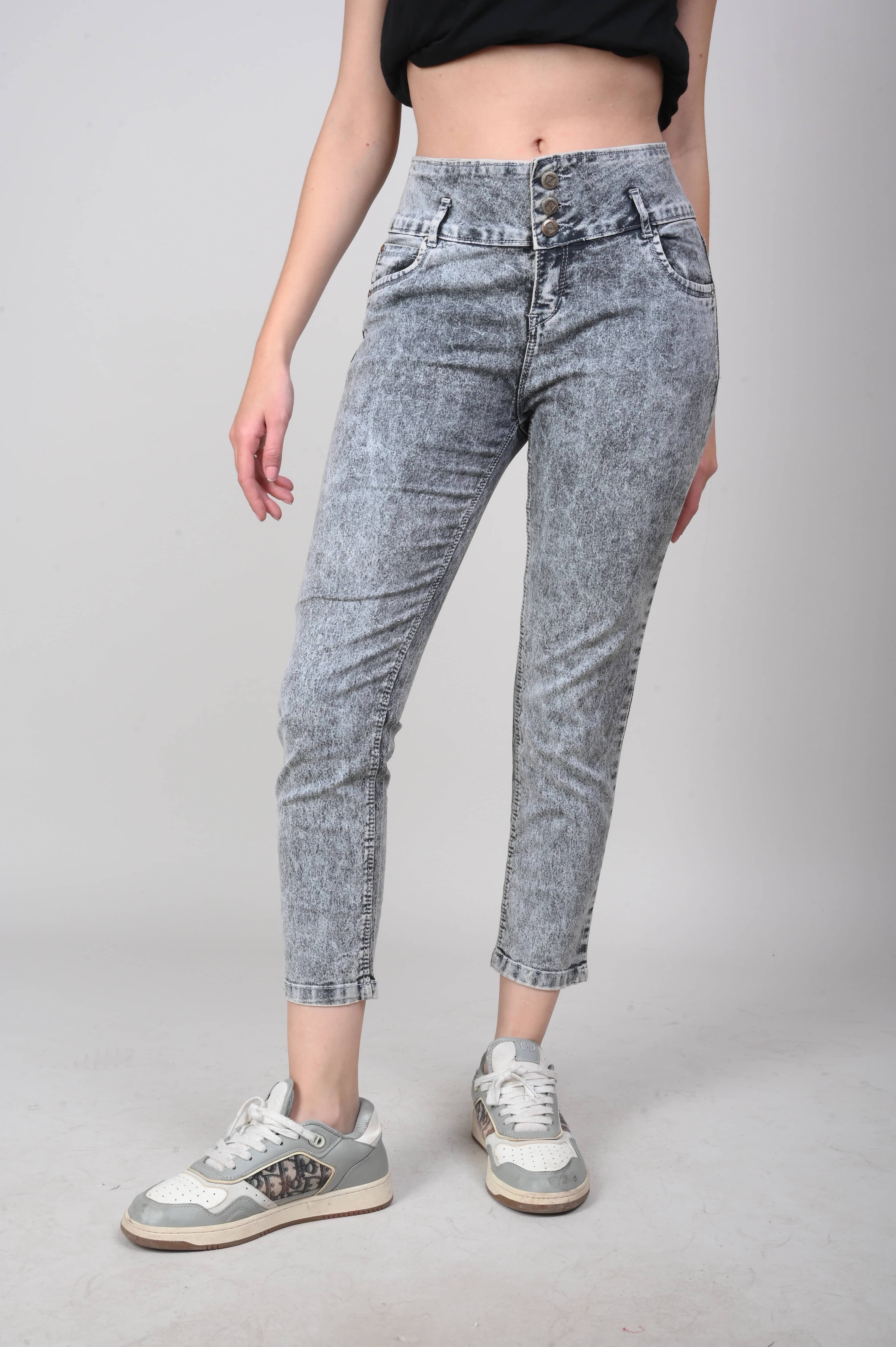     			NEUNK Women's Regular Fit Mid-Rise Jeans ( Grey )