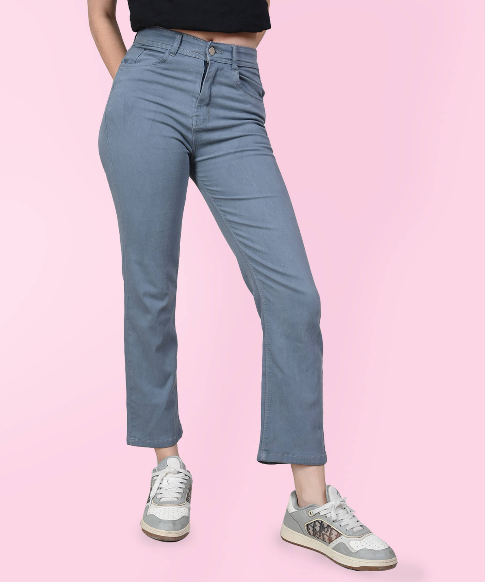     			NEUNK Women's Regular Fit Mid-Rise Jeans ( Light Blue )