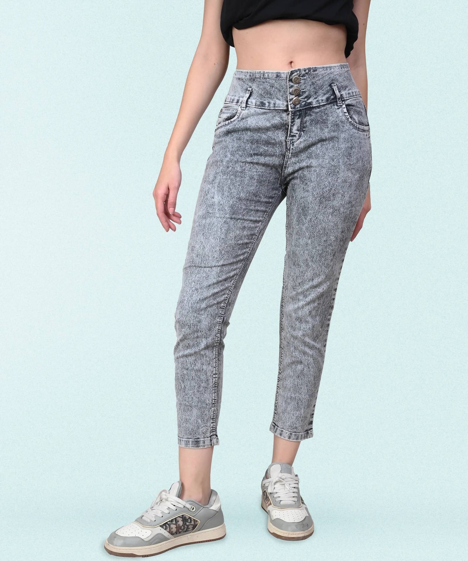     			NEUNK Women's Regular Fit Mid-Rise Jeans ( Grey )