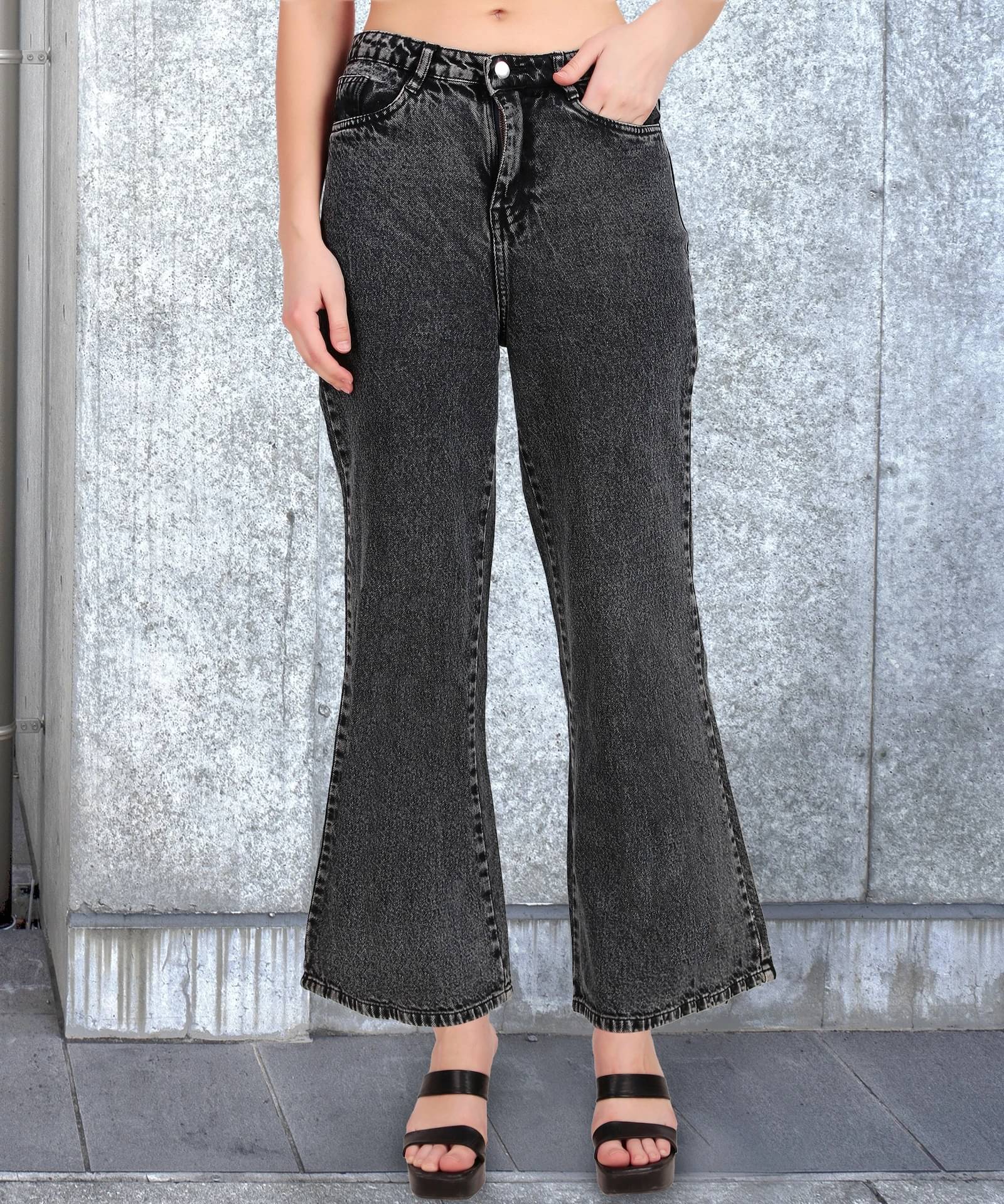    			NEUNK Women's Relaxed Fit Mid-Rise Jeans ( Black )