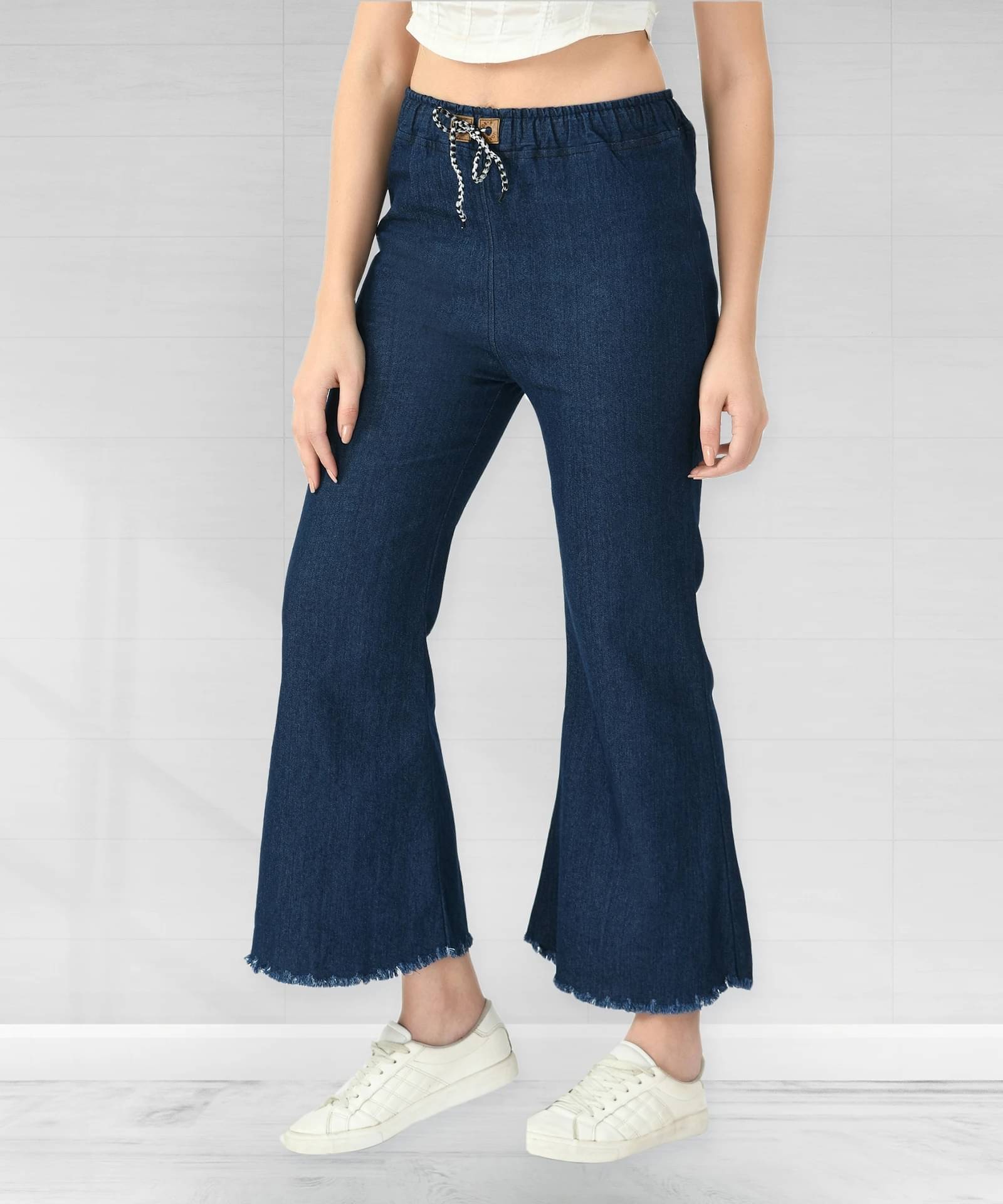     			NEUNK Women's Relaxed Fit Mid-Rise Jeans ( Dark Blue )