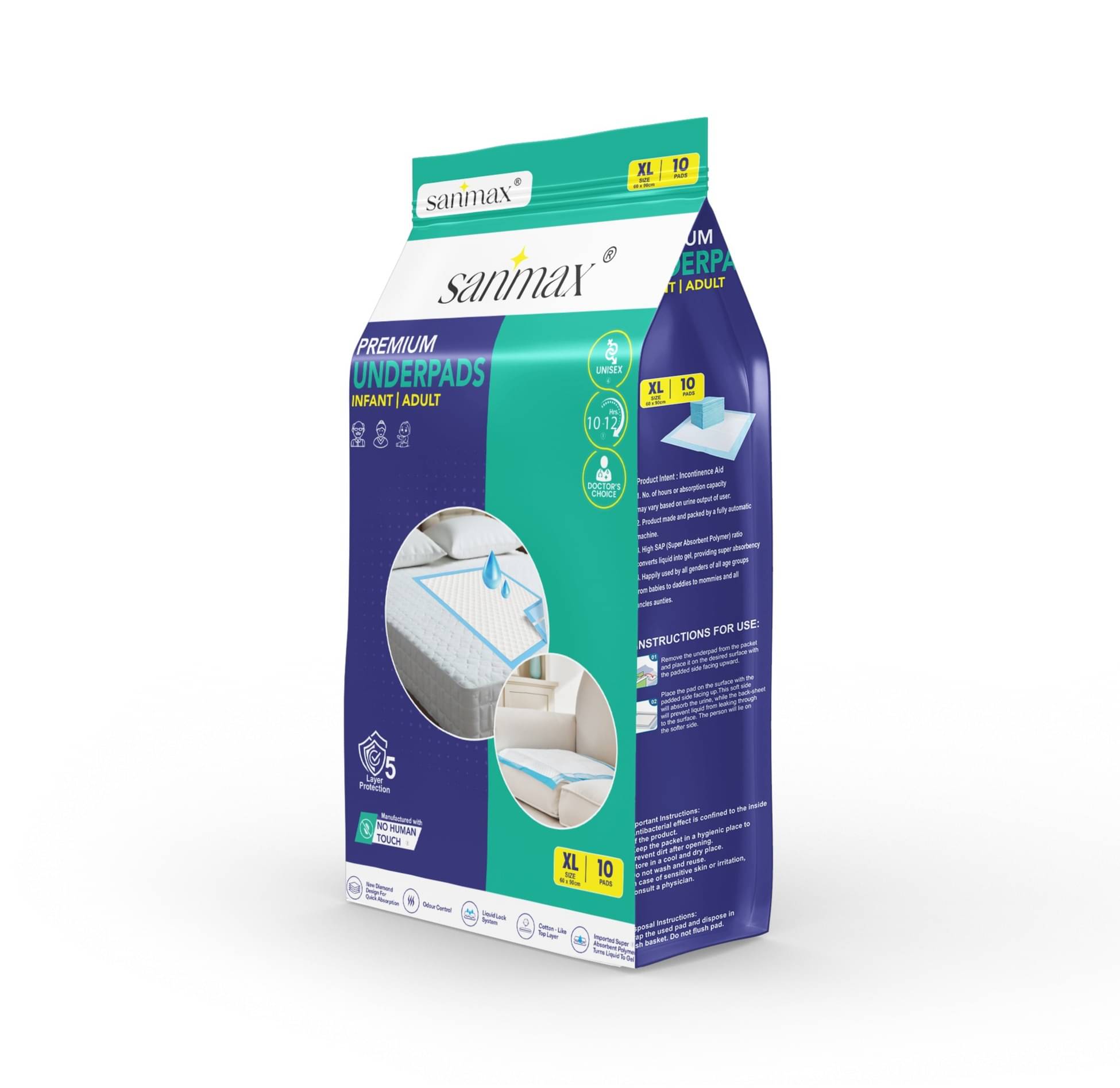     			Sanmax UNDERPADS Large 1 Pcs Pack of 10