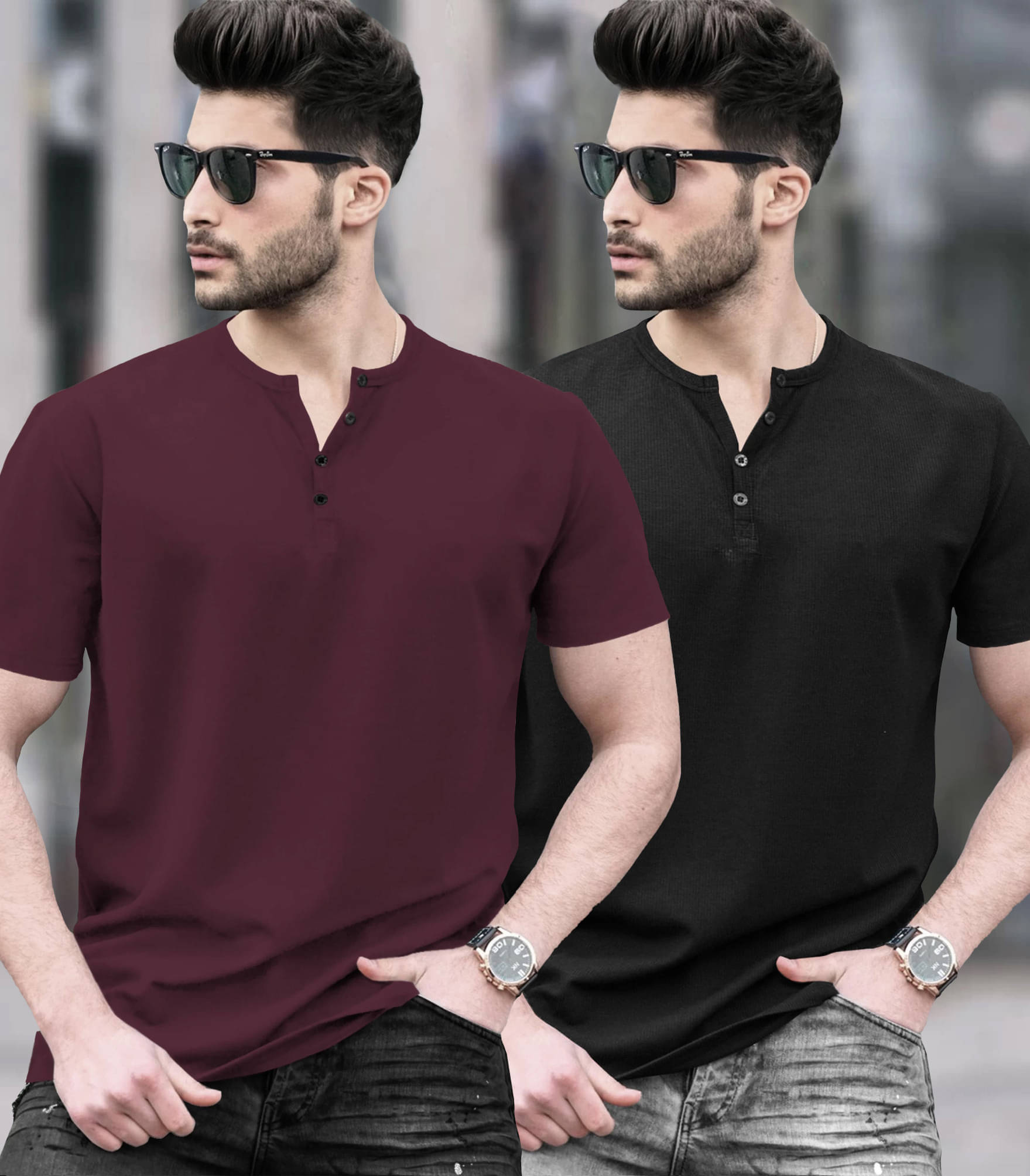     			Tripr Men Cotton Blend Regular Fit Solid T-Shirt ( Grey )