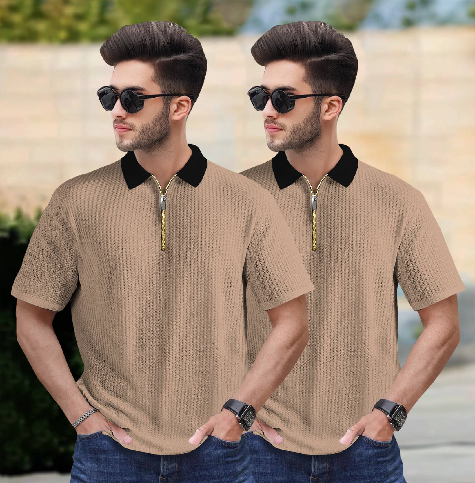 Tripr Men Cotton Blend Regular Fit Striped Polo T Shirt ( Multicolor1 ) Tripr Men Cotton Blend Regular Fit Striped Polo T Shirt ( Multicolor1 )