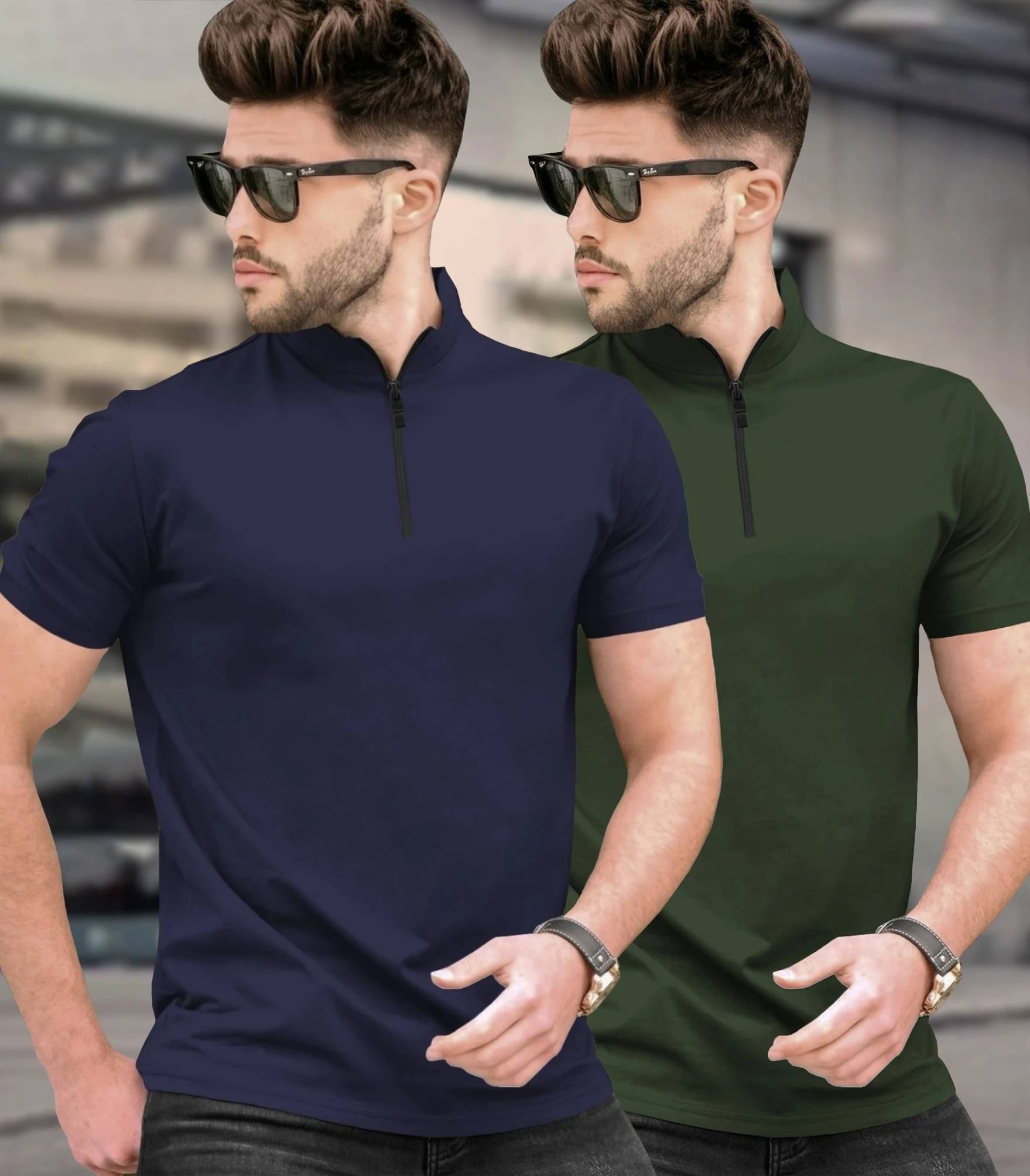 Tripr Men Cotton Blend Regular Fit Solid T-Shirt ( Navy Blue ) Tripr Men Cotton Blend Regular Fit Solid T-Shirt ( Navy Blue )