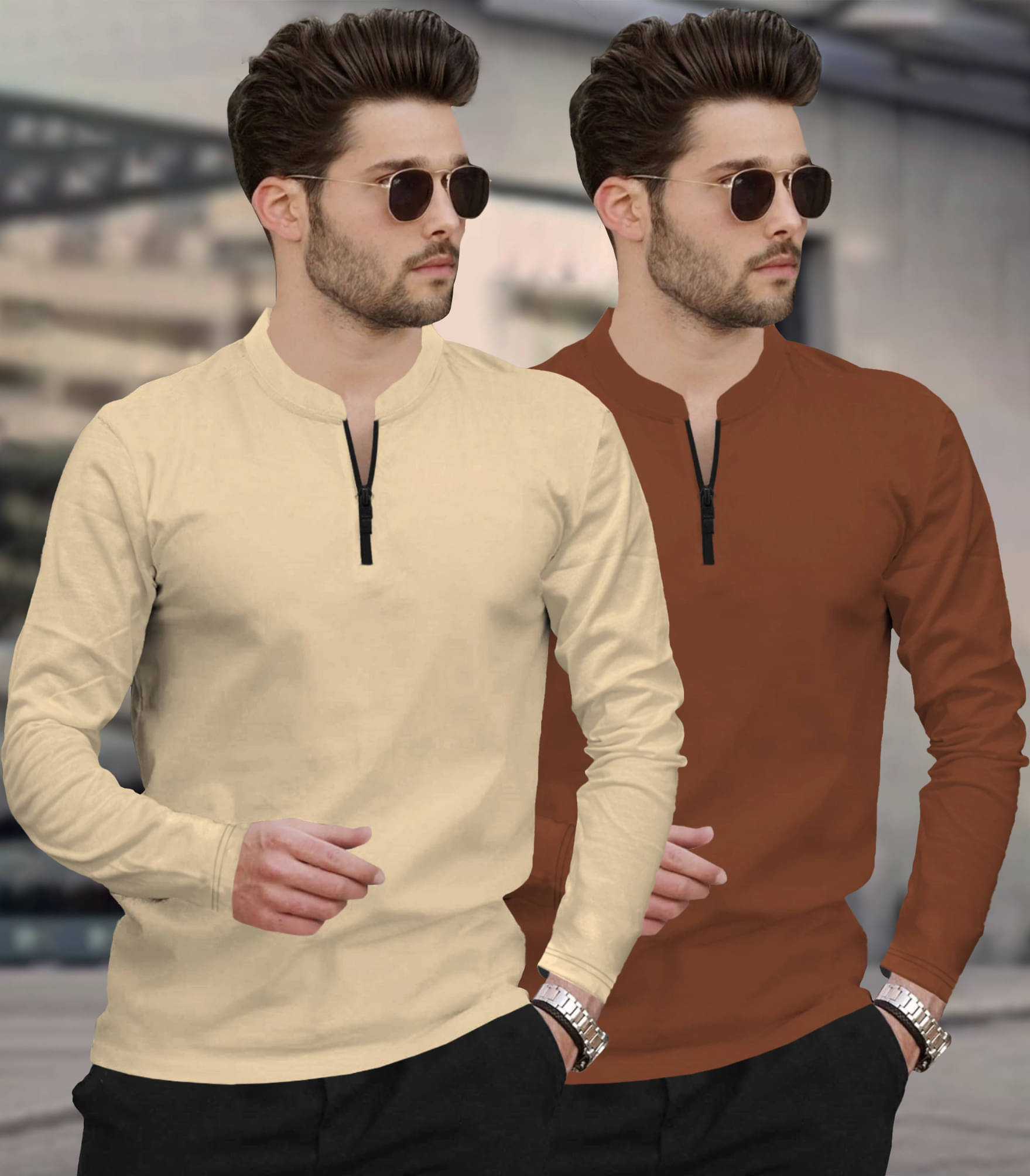     			Tripr Men Cotton Blend Regular Fit Solid T-Shirt ( Multicolor2 )