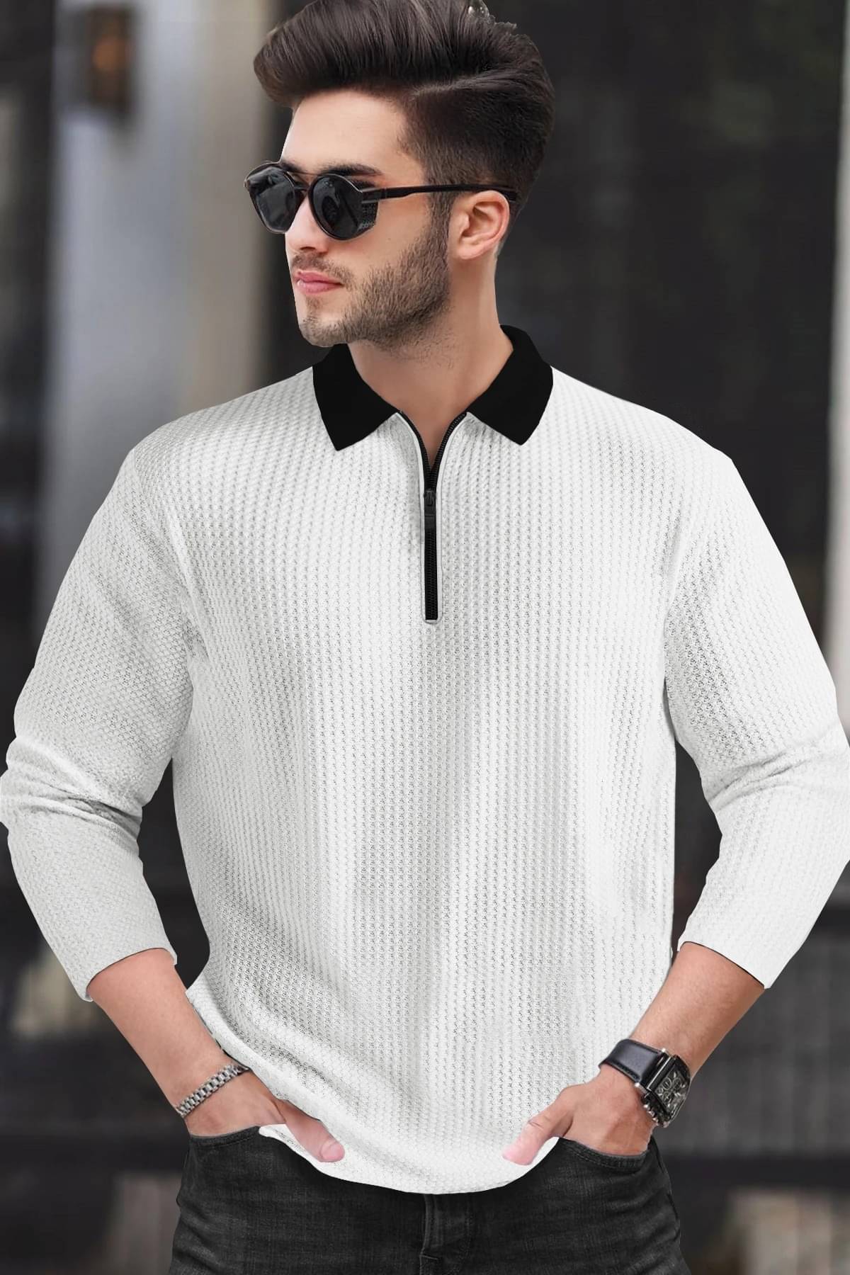     			Tripr Men Cotton Blend Regular Fit Striped Polo T Shirt ( Multicolor13 )