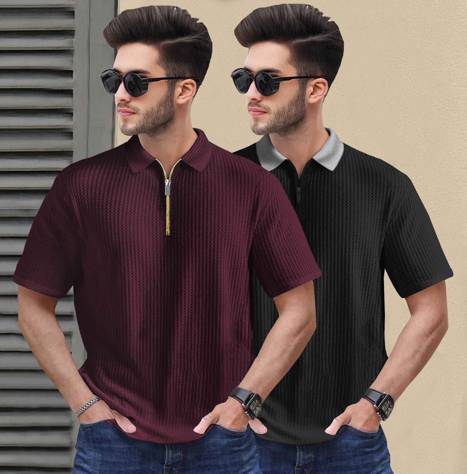 Tripr Men Cotton Blend Regular Fit Striped Polo T Shirt ( Multicolor ) Tripr Men Cotton Blend Regular Fit Striped Polo T Shirt ( Multicolor )