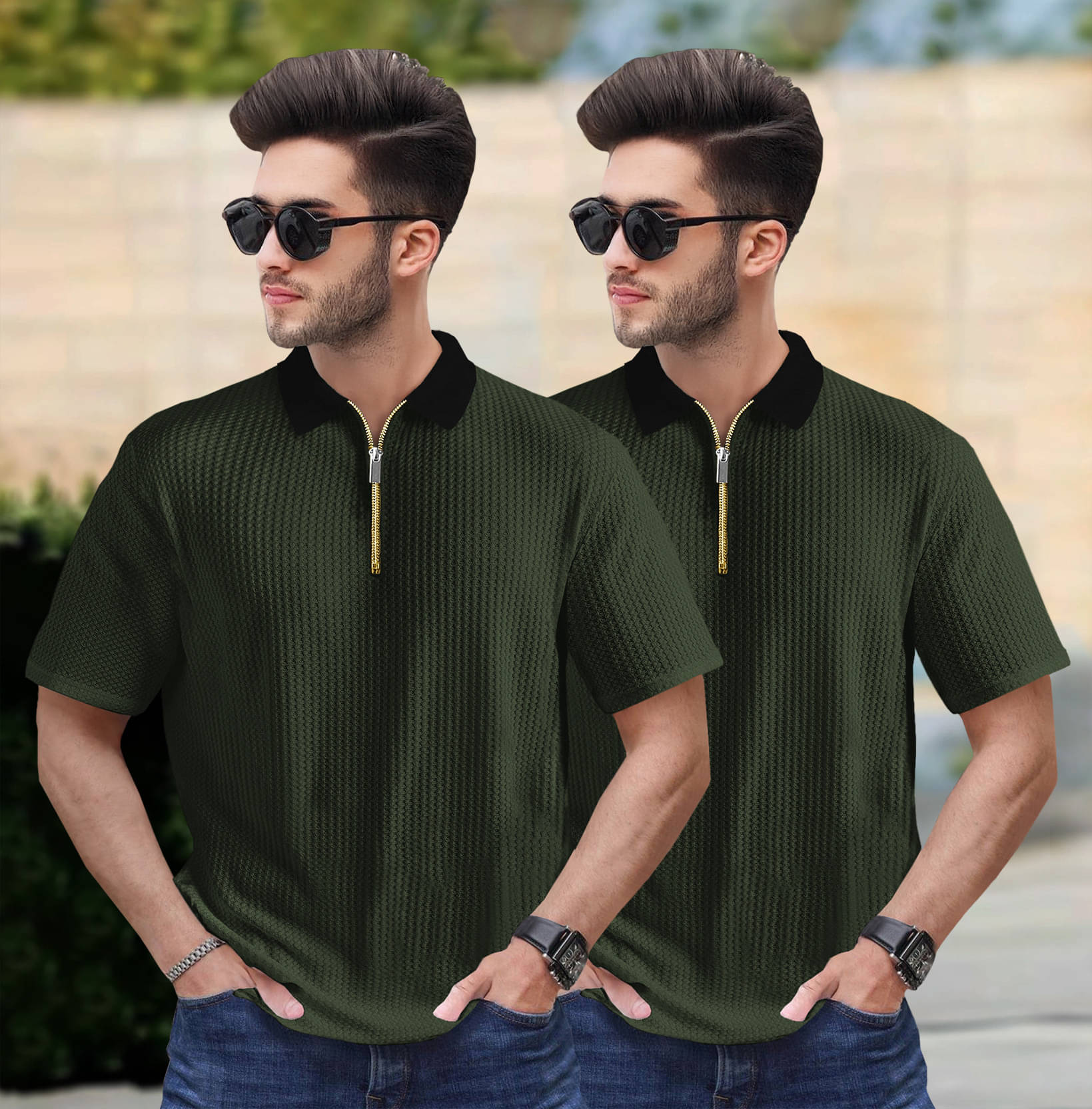 Tripr Men Cotton Blend Regular Fit Striped Polo T Shirt ( Multicolor4 )     			Tripr Men Cotton Blend Regular Fit Striped Polo T Shirt ( Multicolor4 )