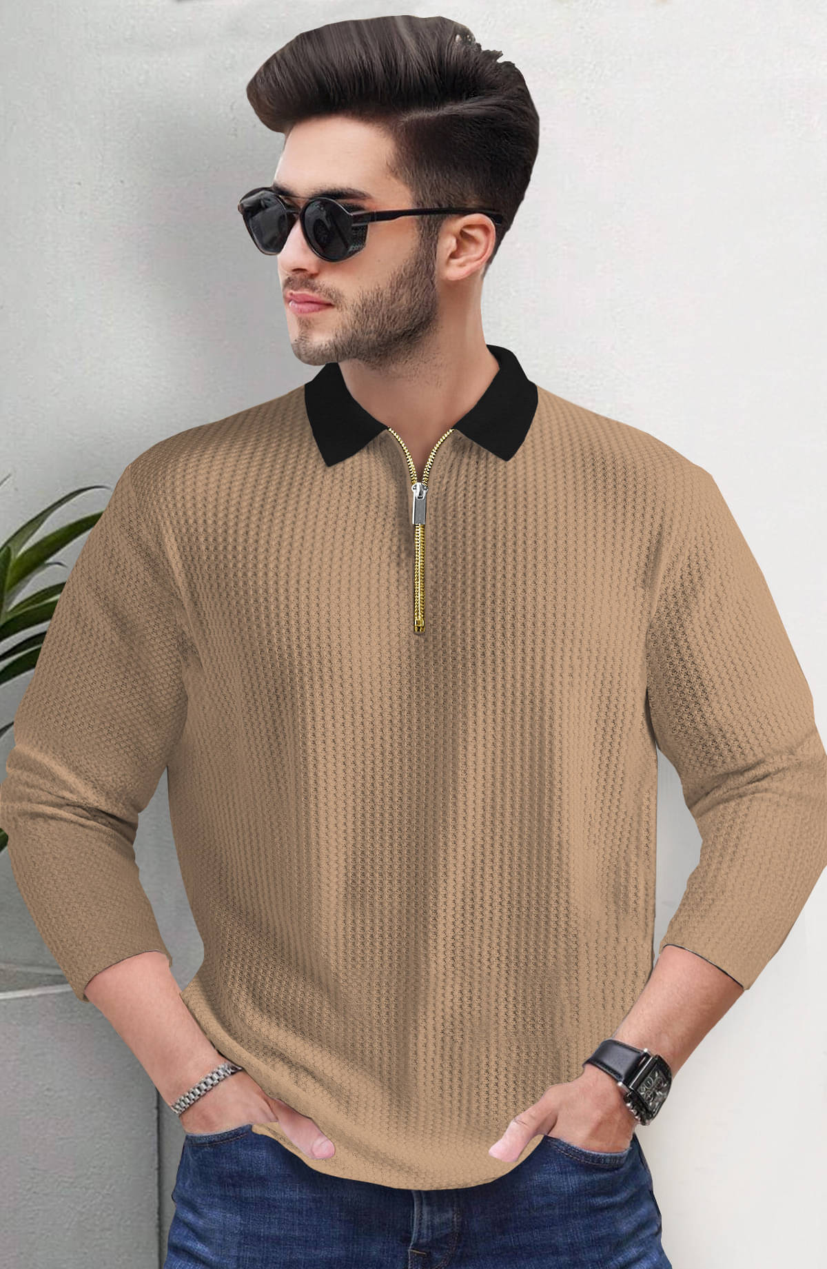     			Tripr Men Cotton Blend Regular Fit Striped Polo T Shirt ( Multicolor )