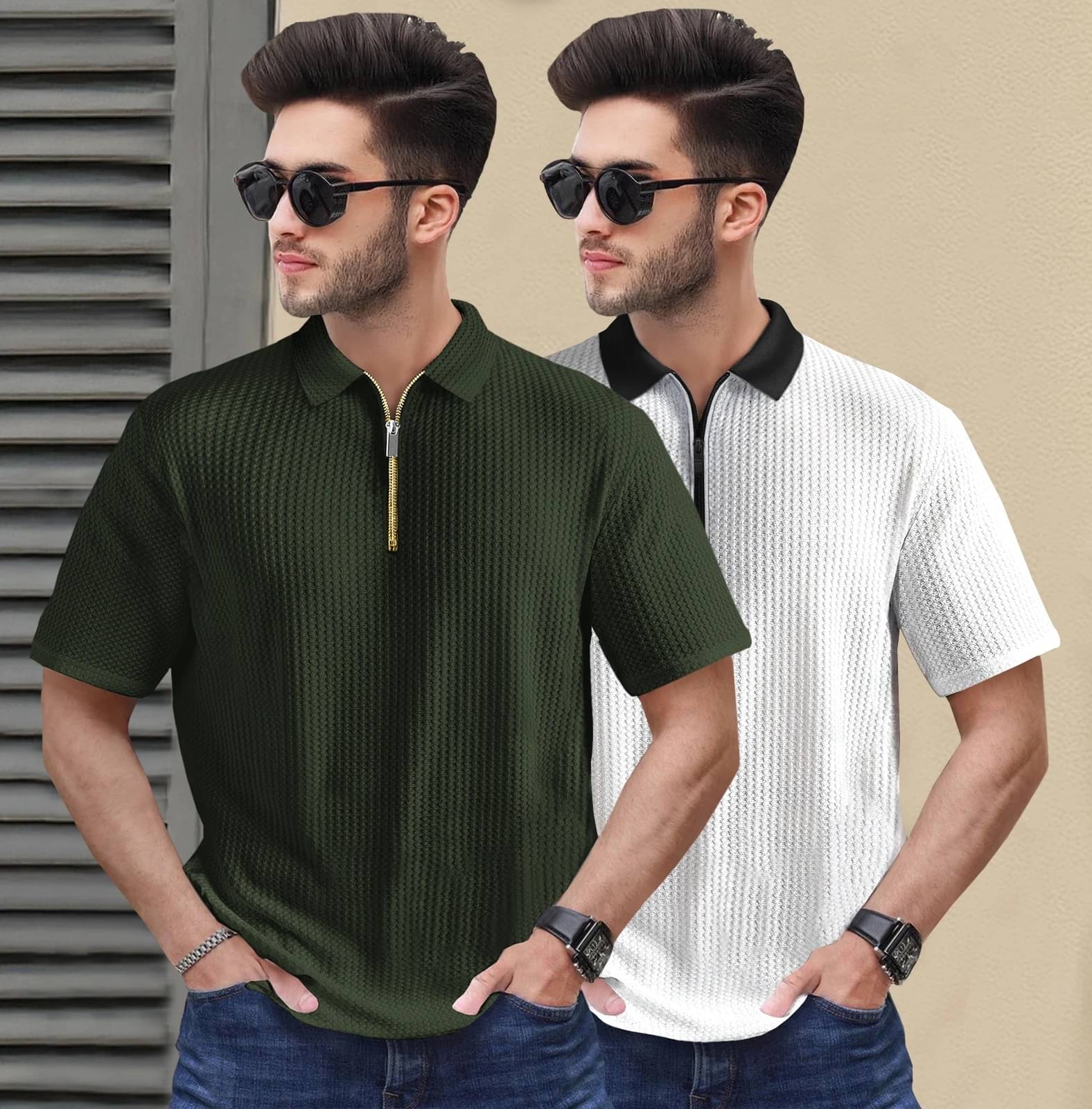     			Tripr Men Cotton Blend Regular Fit Striped Polo T Shirt ( Multicolor7 )